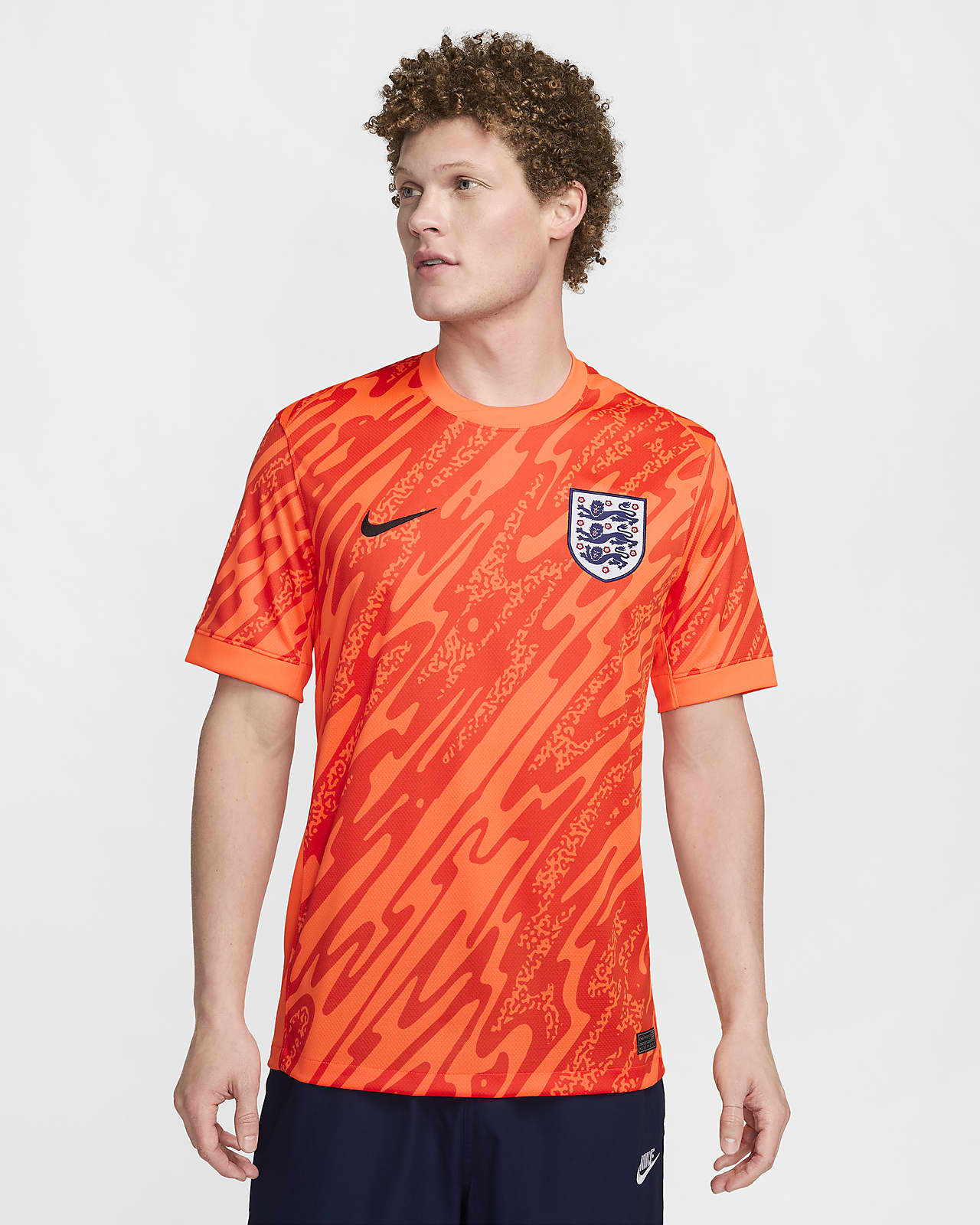 Replika pánského brankářského fotbalového dresu Nike Dri-FIT Anglie Stadium 2024/25 (ženský tým) s krátkým rukávem