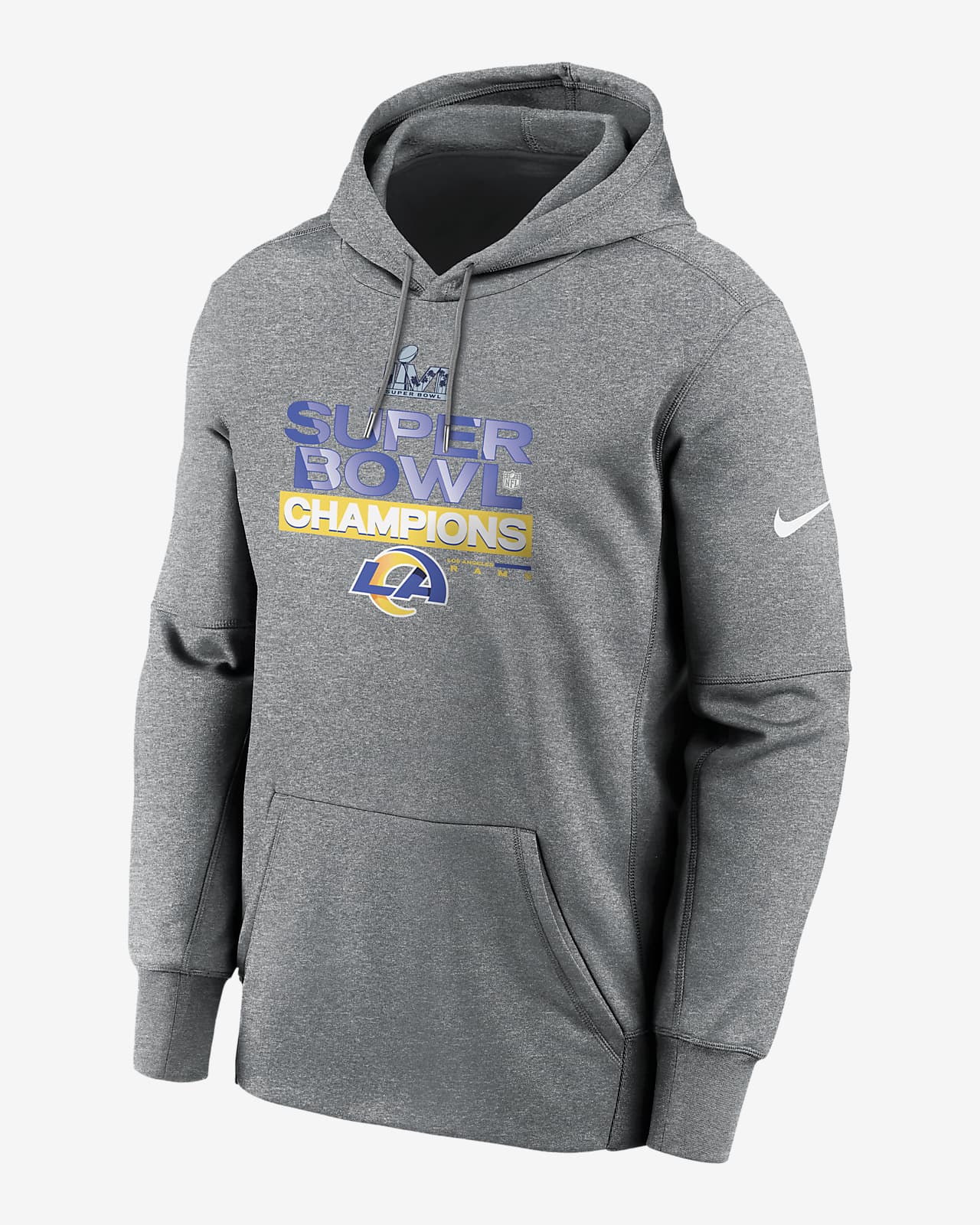 Nike Therma Super Bowl LVI Champions Trophy Collection (NFL Los Angeles Rams) Men's Pullover Hoodie