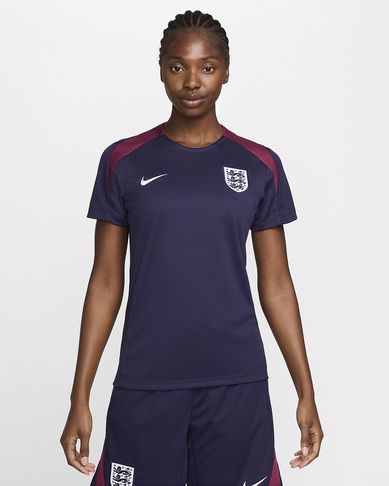 Engeland Strike Nike Dri-FIT knit voetbaltop met korte mouwen voor dames