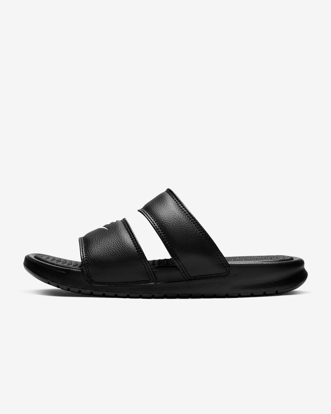 nike benassi duo logo slider sandals in white