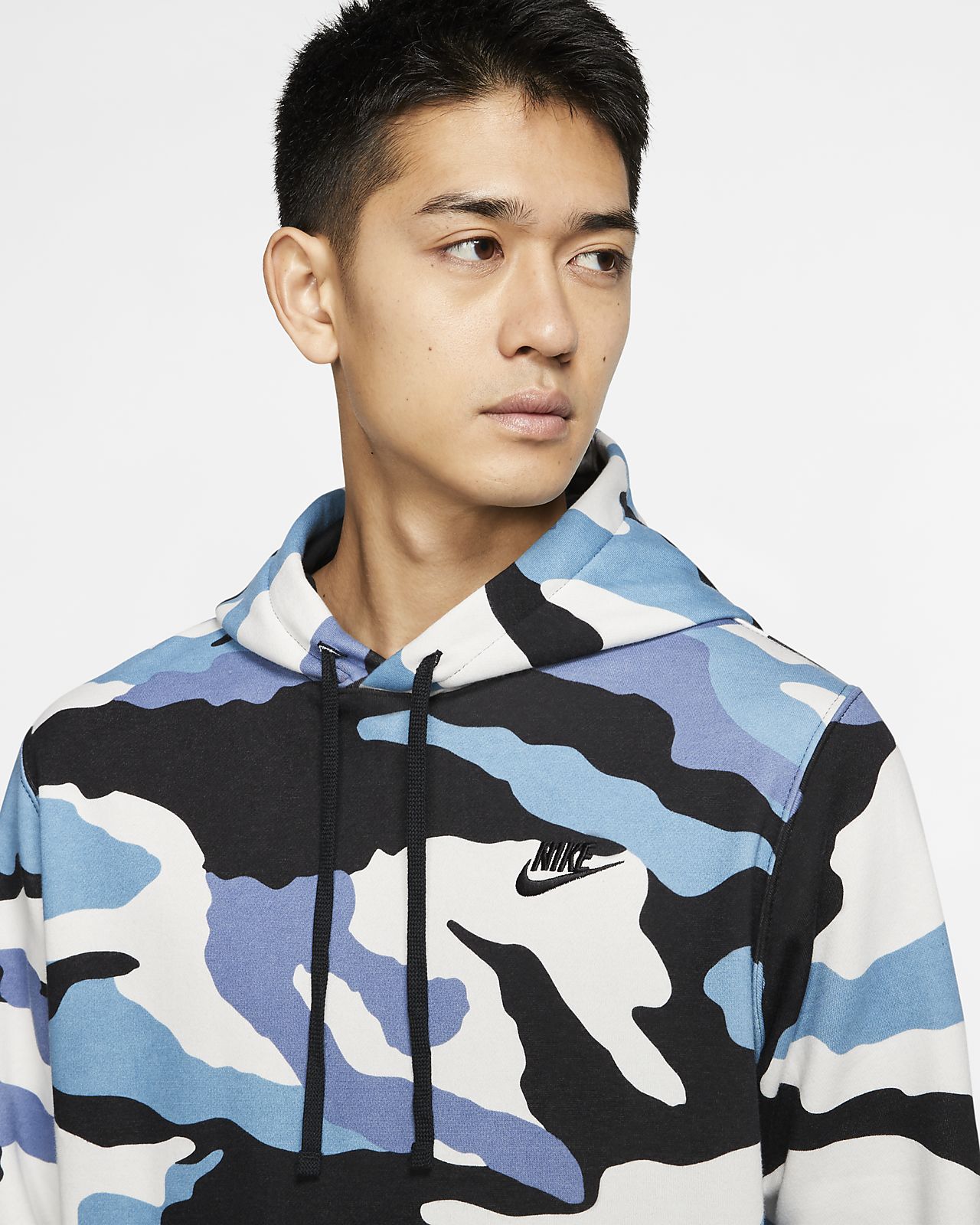 nike camo club pullover hoodie