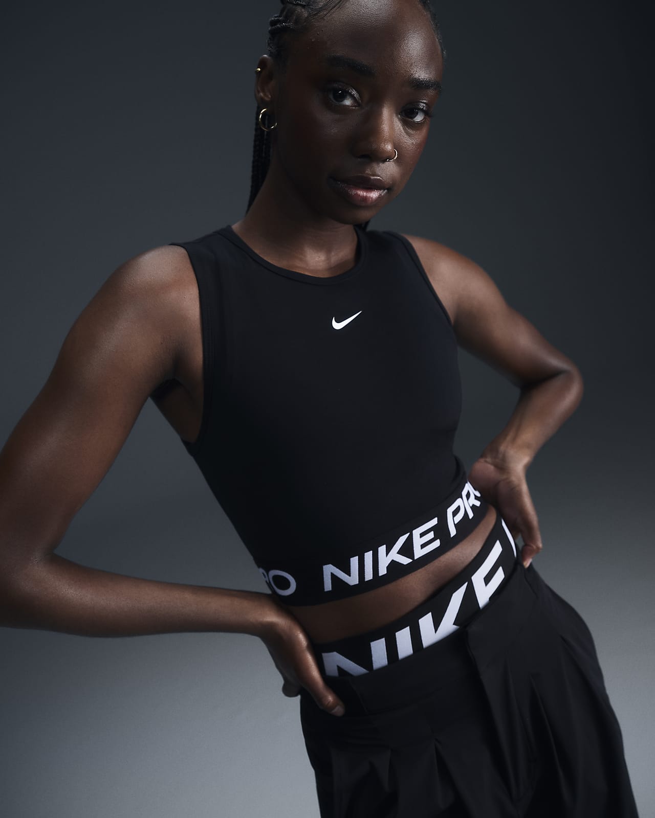 Nike Pro korte tanktop met Dri-FIT voor dames