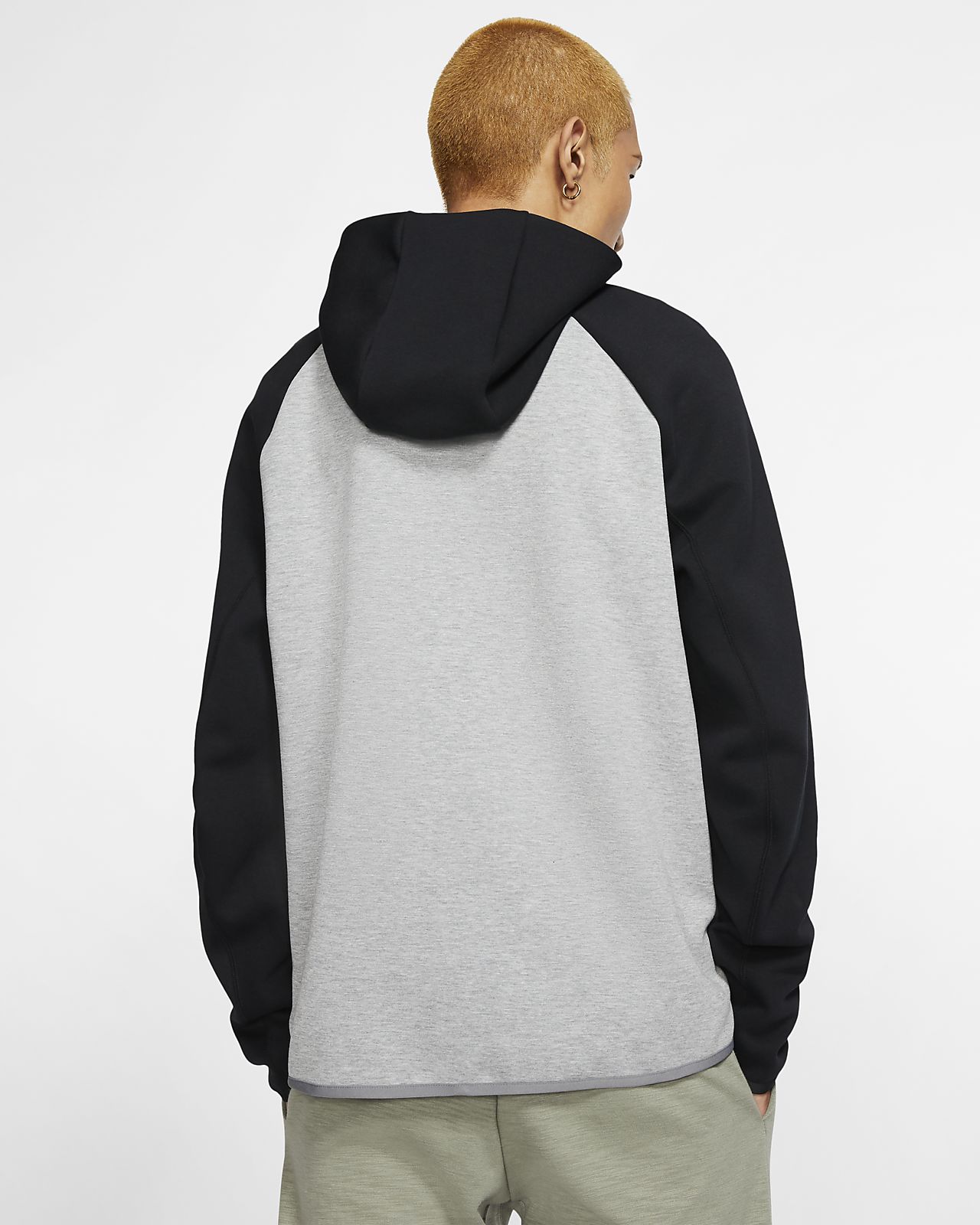 nike grey and black tech fleece