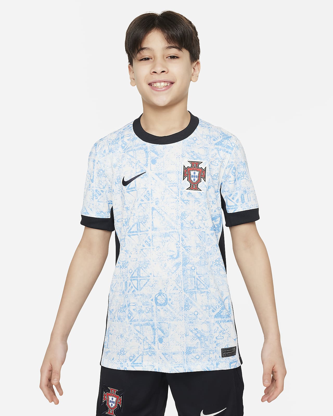 Camisola de futebol de réplica Nike Dri-FIT do equipamento alternativo Stadium Portugal (equipa masculina) 2024/25 Júnior