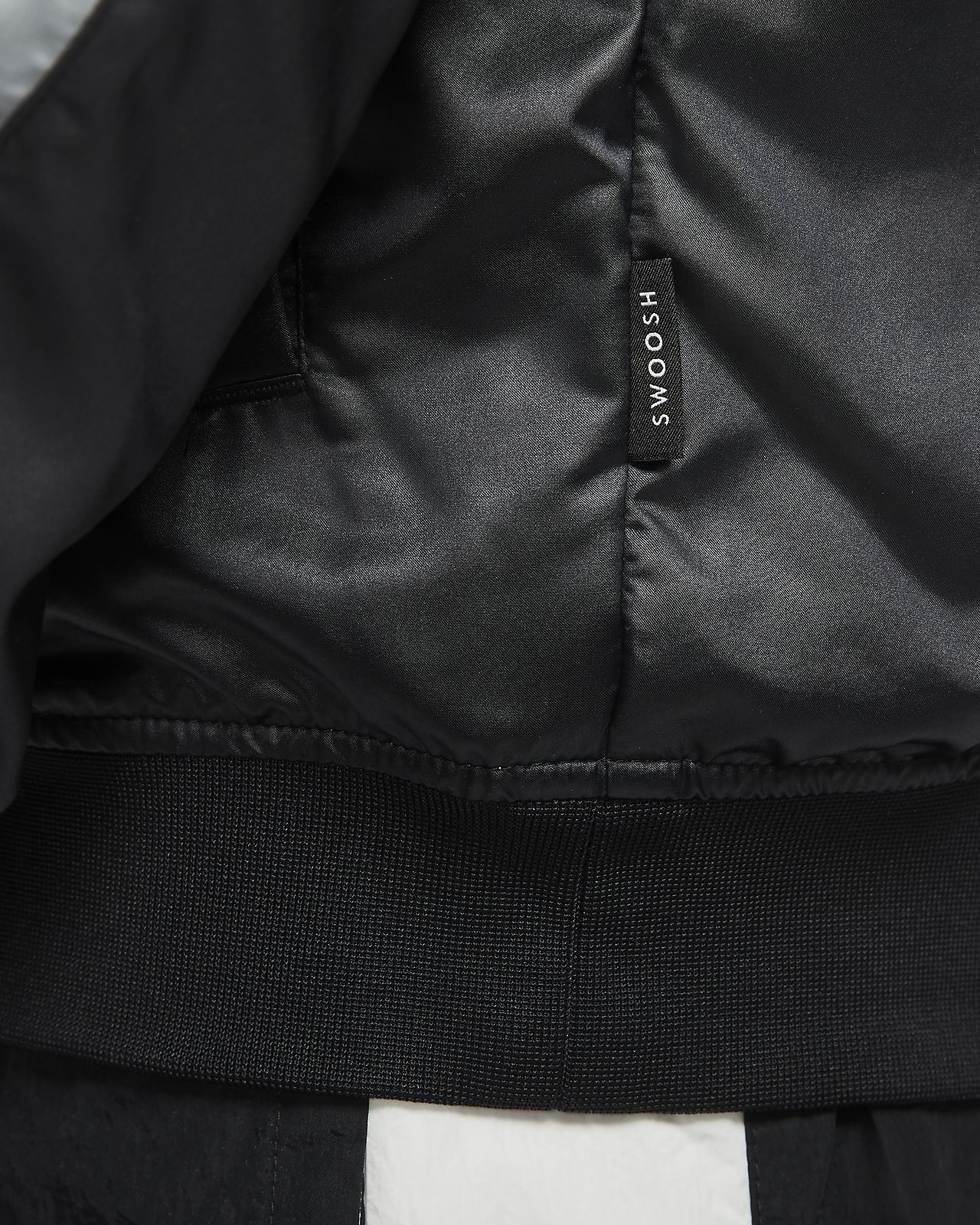 nike black and white bomber jacket