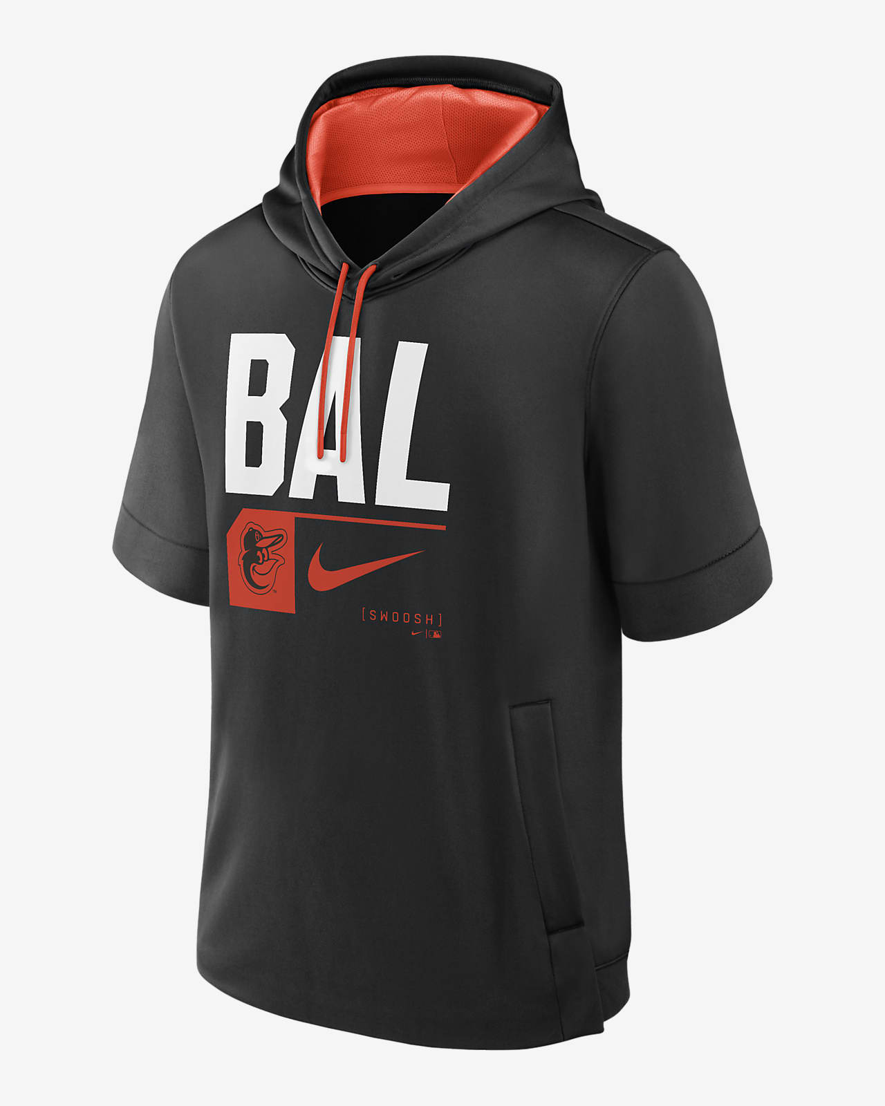 Sudadera con gorro sin cierre de manga corta Nike de la MLB para hombre Baltimore Orioles Tri Code Lockup