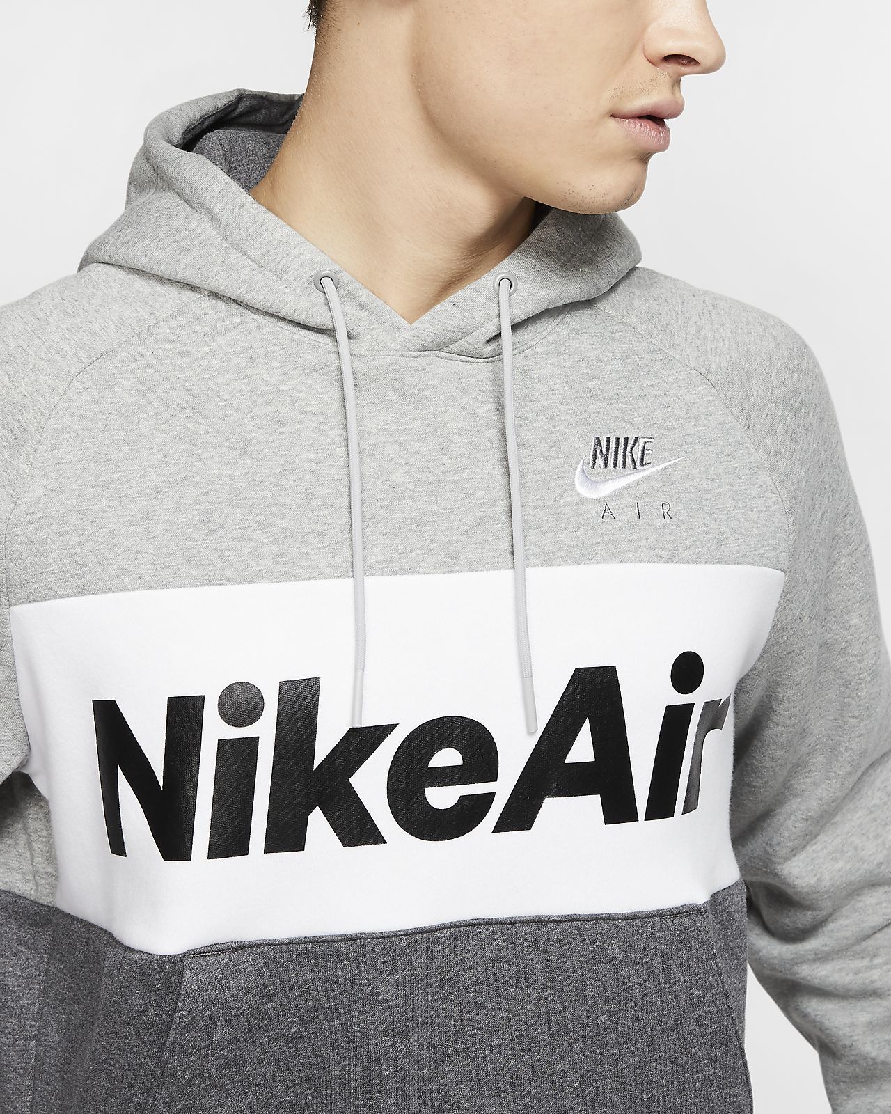 nike air hoodie black and white