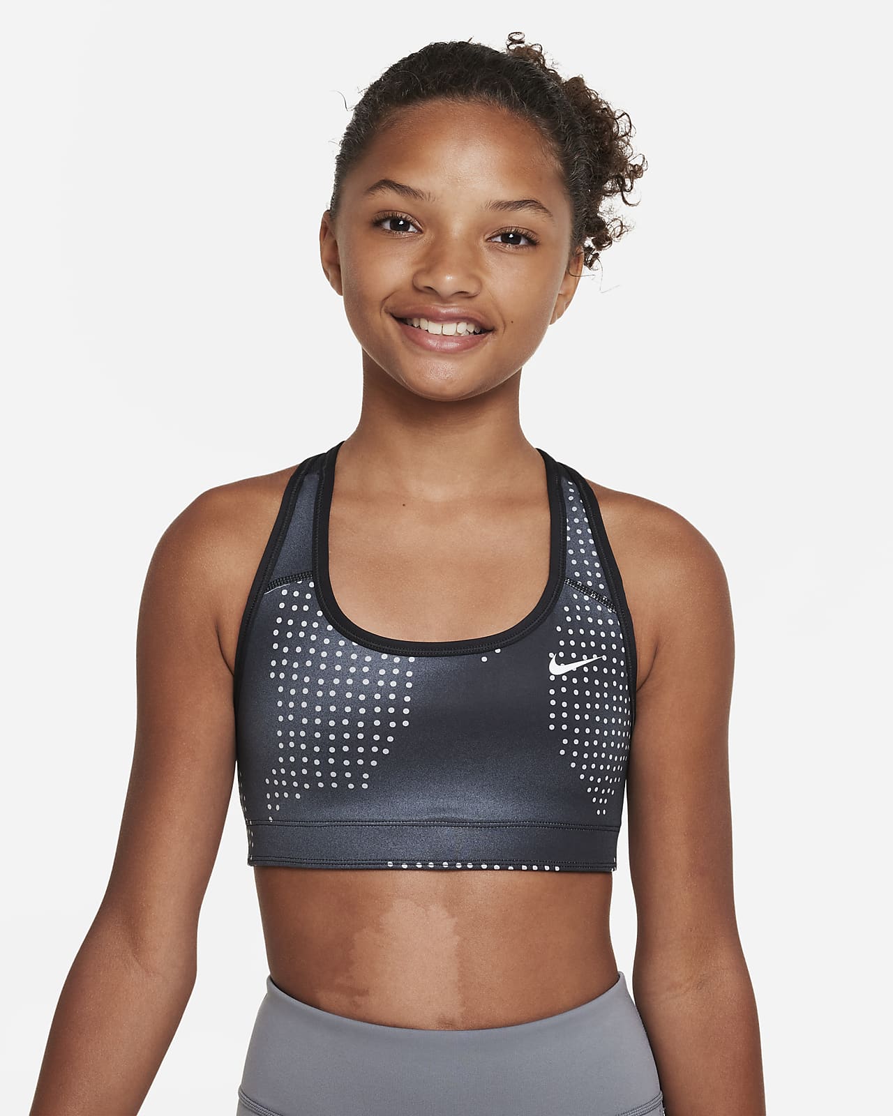 Vändbar sport-BH Nike Swoosh för ungdom (tjejer)