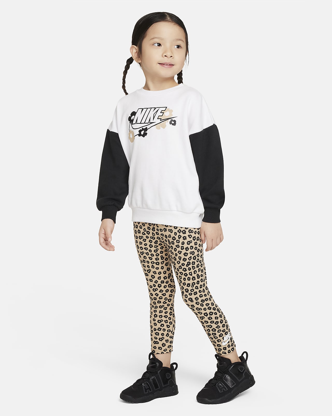 Nike Floral Set aus Rundhalsshirt und Leggings für Kleinkinder