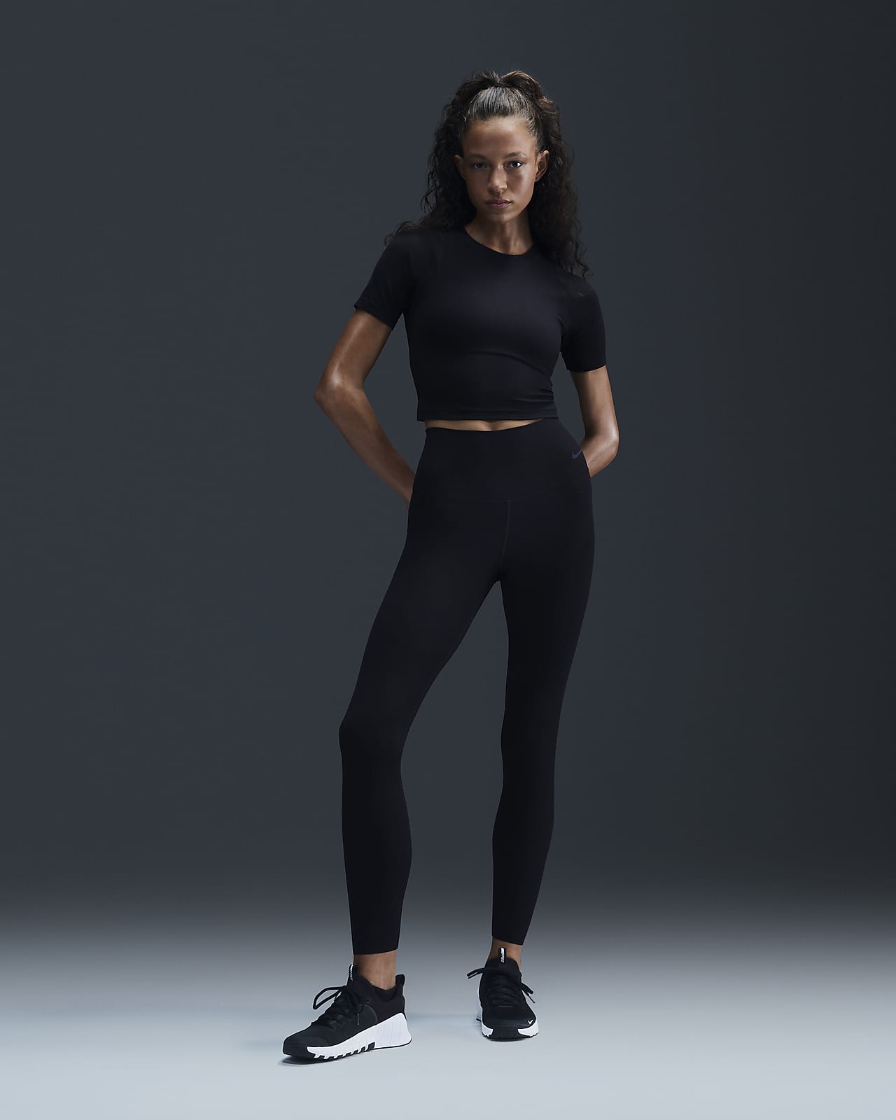Leggings a 7/8 de cintura subida e suporte ligeiro Nike Zenvy Rib para mulher