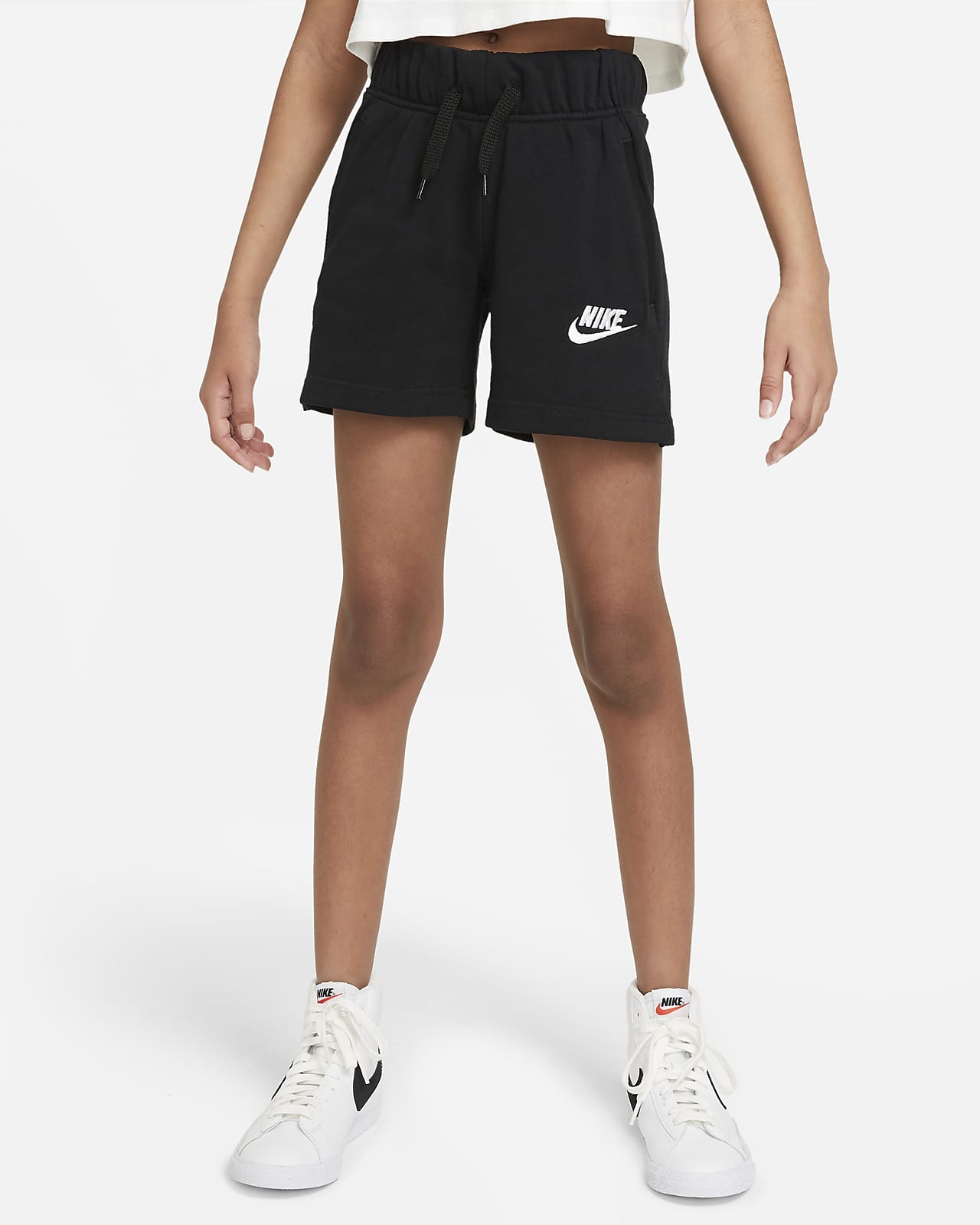 Kraťasy Nike Sportswear Club z francouzského froté pro větší děti (dívky)
