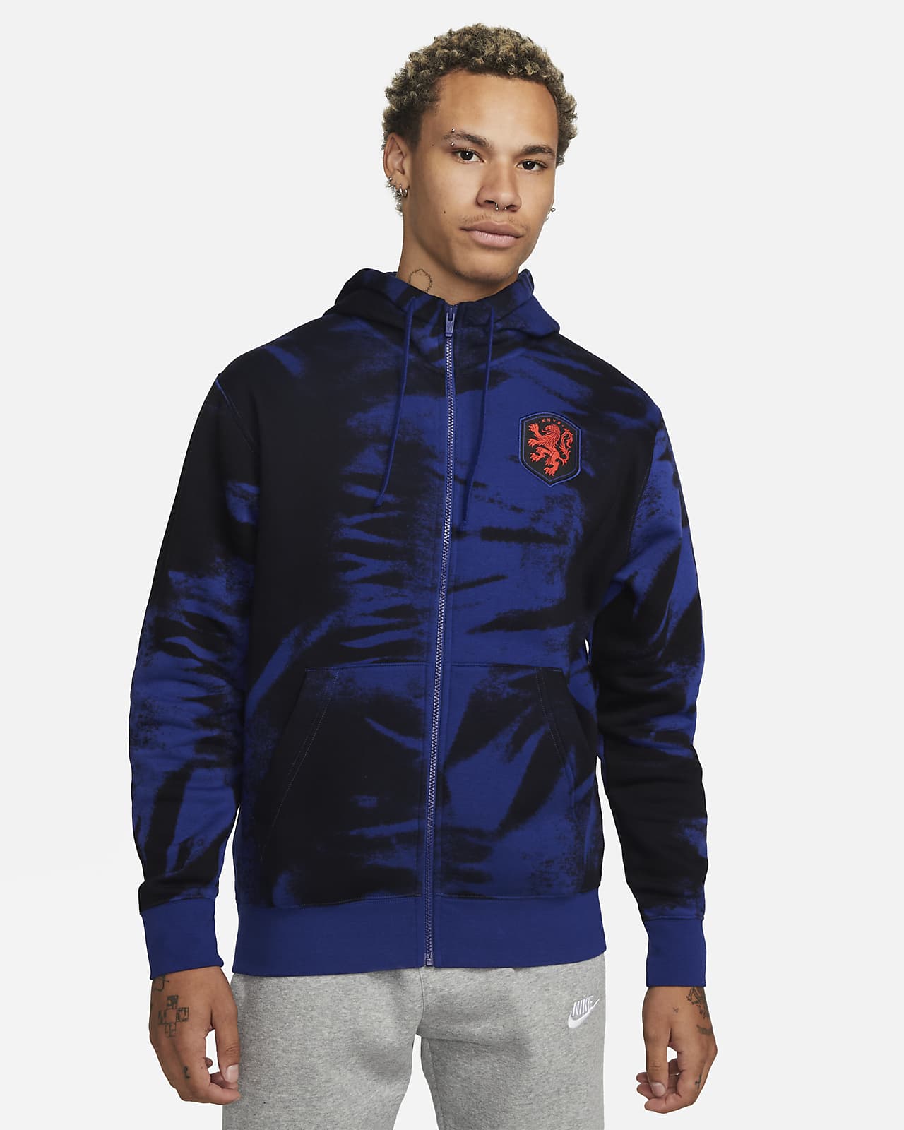 Męska bluza z kapturem i zamkiem na całej długości Holandia Club Fleece