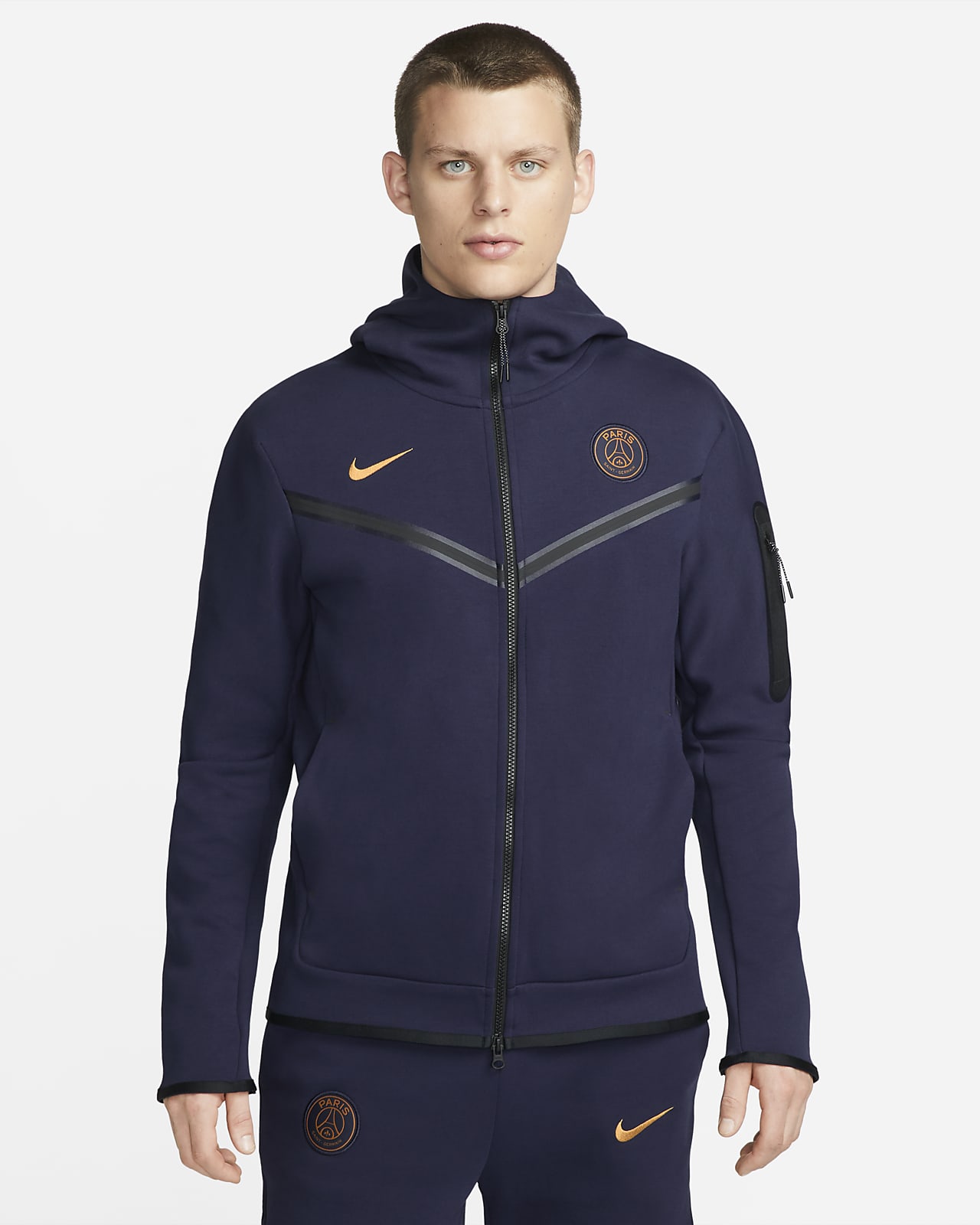 Męska bluza z kapturem i zamkiem na całej długości Nike Paris Saint-Germain Tech Fleece Windrunner