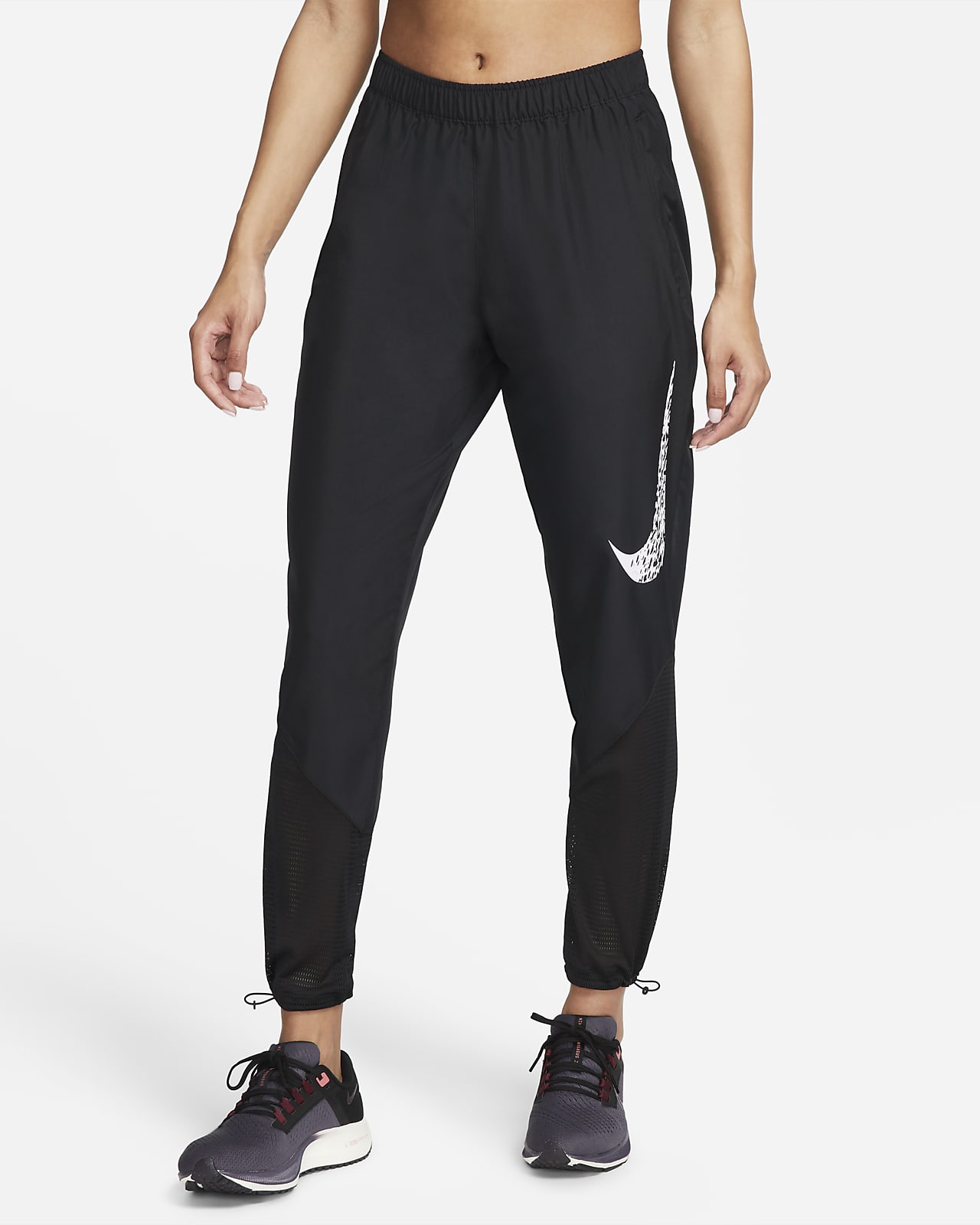 Nike Dri-FIT Swoosh Run Women's Mid-Rise Mesh Running Trousers