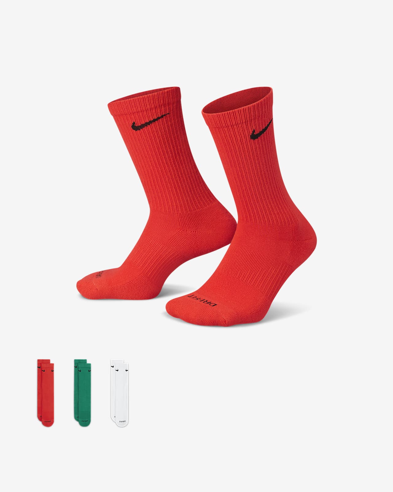 Nike Everyday Plus Cushioned Calcetines largos de entrenamiento (3 pares)