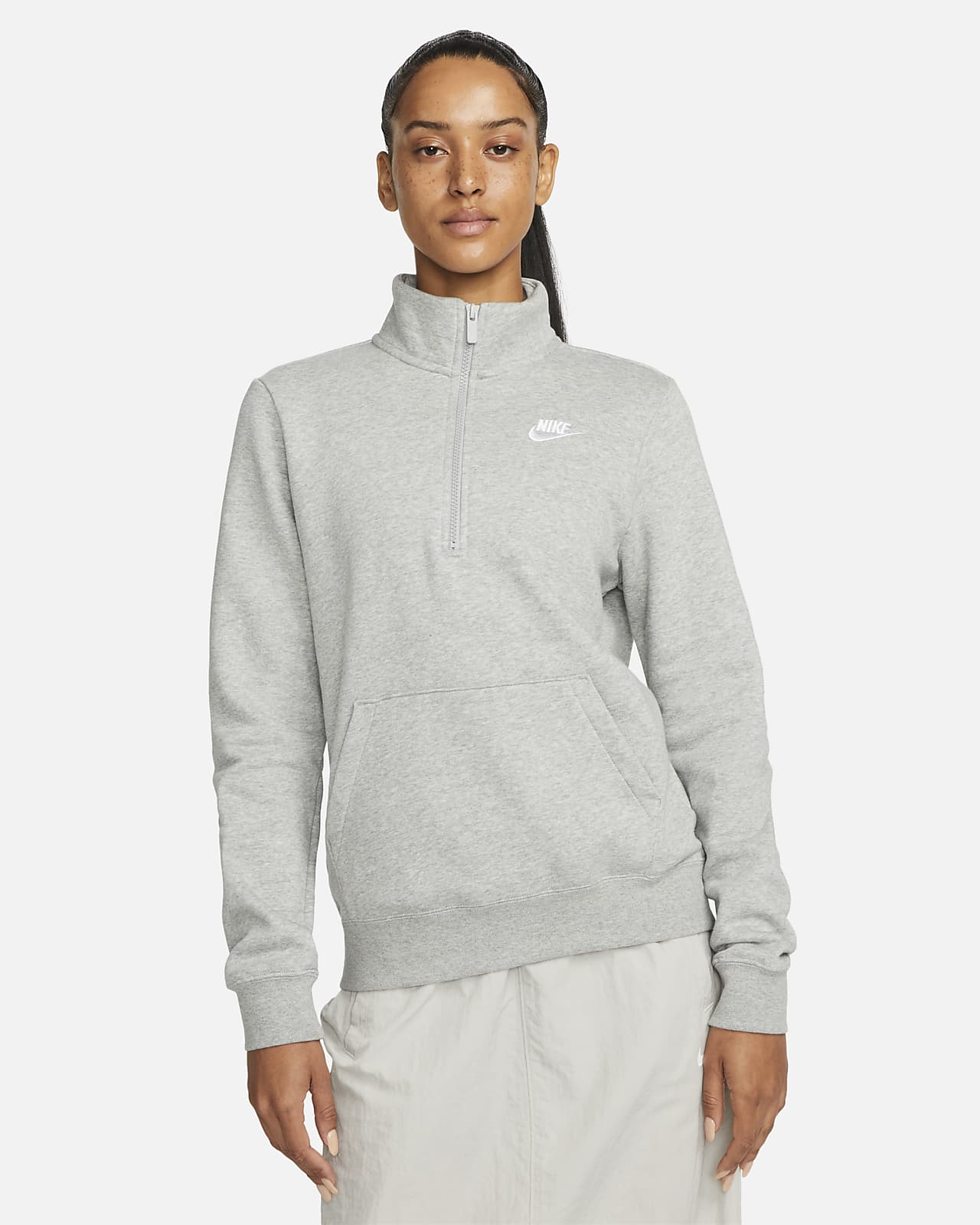 Nike Sportswear Club Fleece-sweatshirt med 1/2 lynlås til kvinder