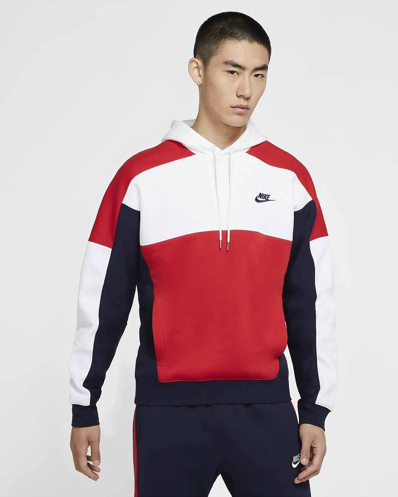 nike sportswear hoodie red