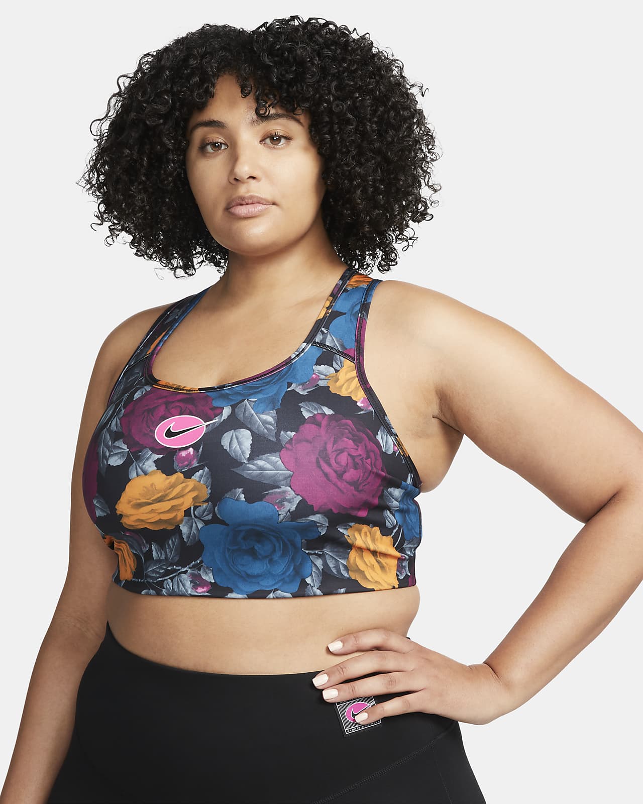 Nike Dri-FIT Swoosh Icon Clash Women's Medium-Support Non-Padded Allover Print Sports Bra
