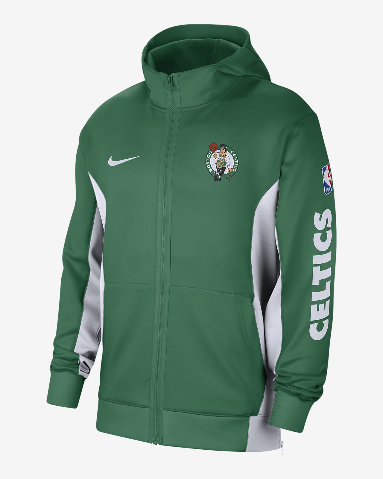 Boston Celtics Showtime Men's Nike DriFIT NBA FullZip Hoodie. Nike AT