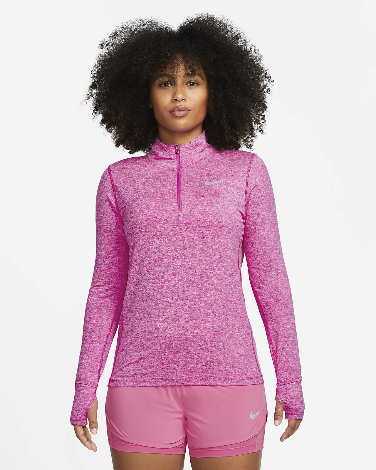 Nike Camiseta de running con media cremallera - Mujer