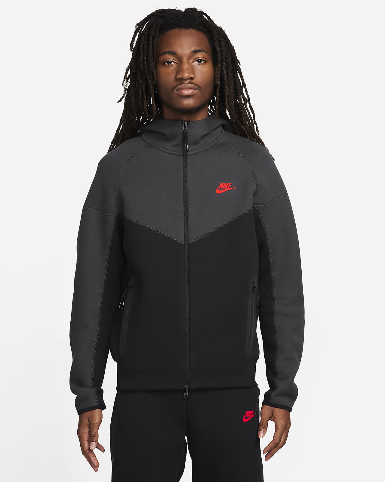 Ανδρική μπλούζα με κουκούλα και φερμουάρ Nike Sportswear Tech Fleece Windrunner