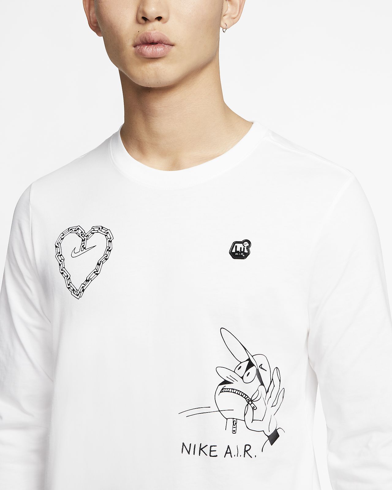 white nike shirt long sleeve