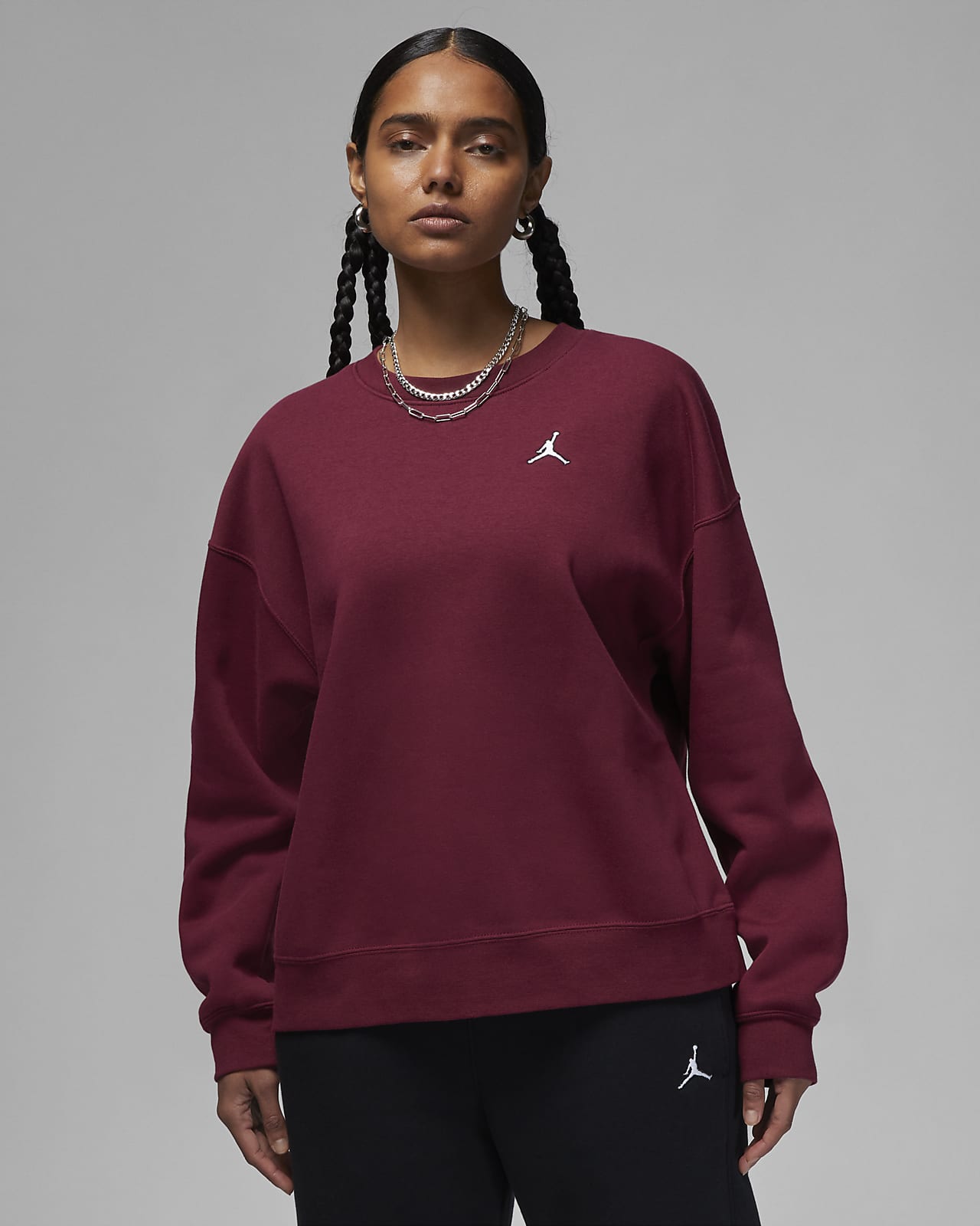 Jordan Brooklyn-sweatshirt i fleece med rund hals til kvinder