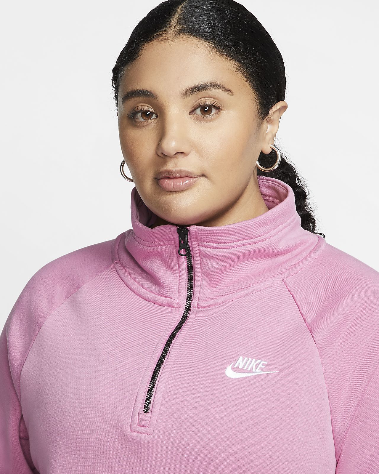 sportswear women's half zip fleece hoodie
