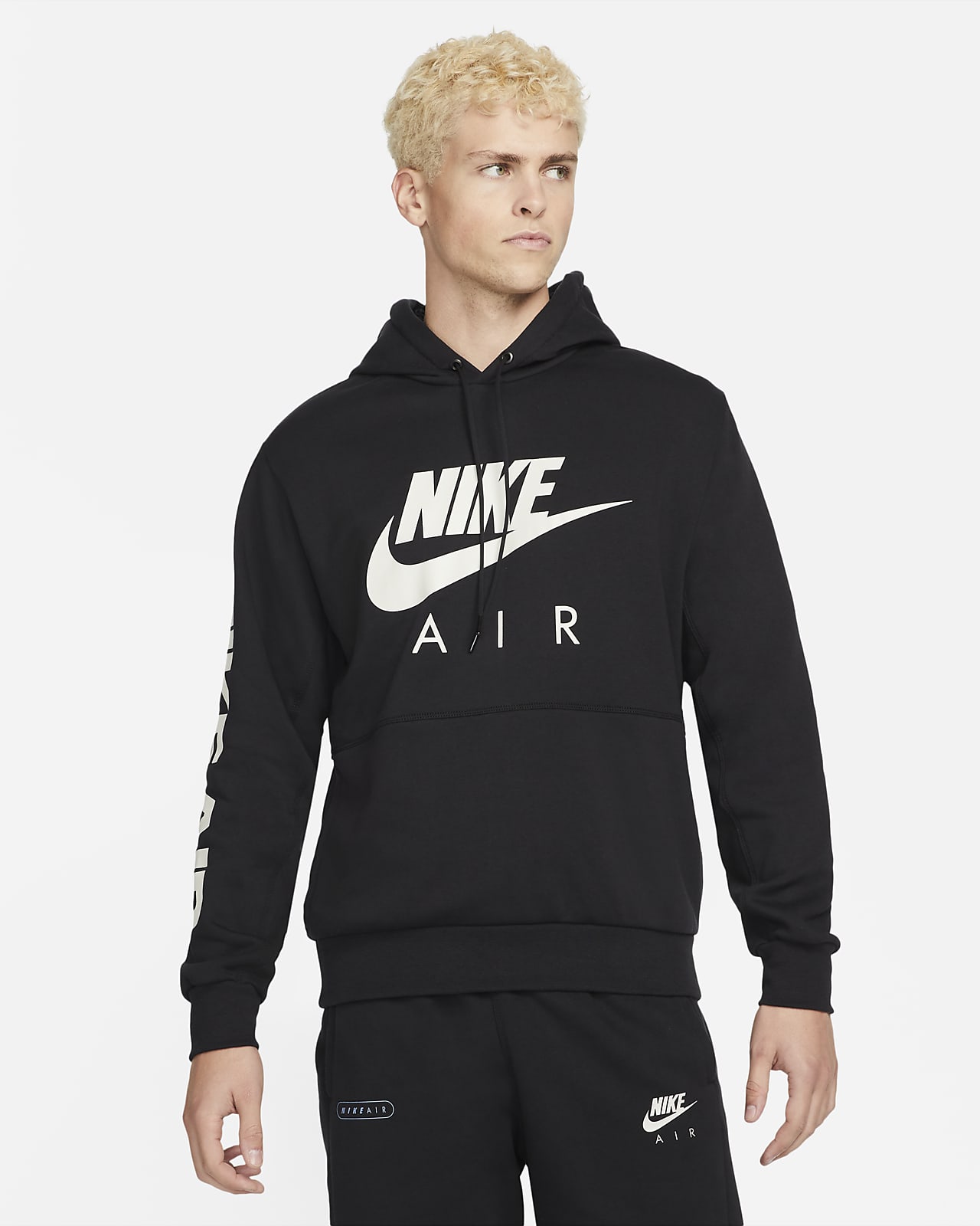Pánská mikina z česaného flísu Nike Air s kapucí