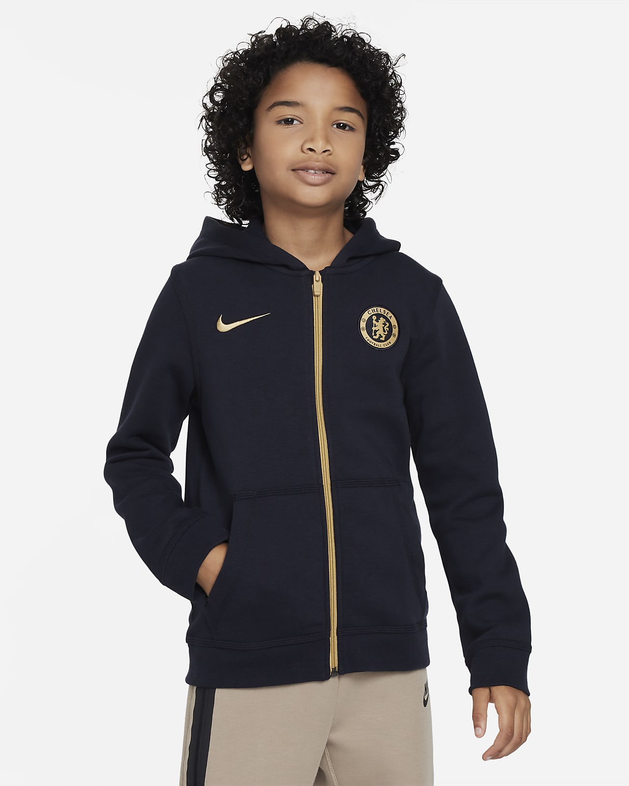 Chelsea FC Club Fleece Big Kids' (Boys') Nike Full-Zip Hoodie