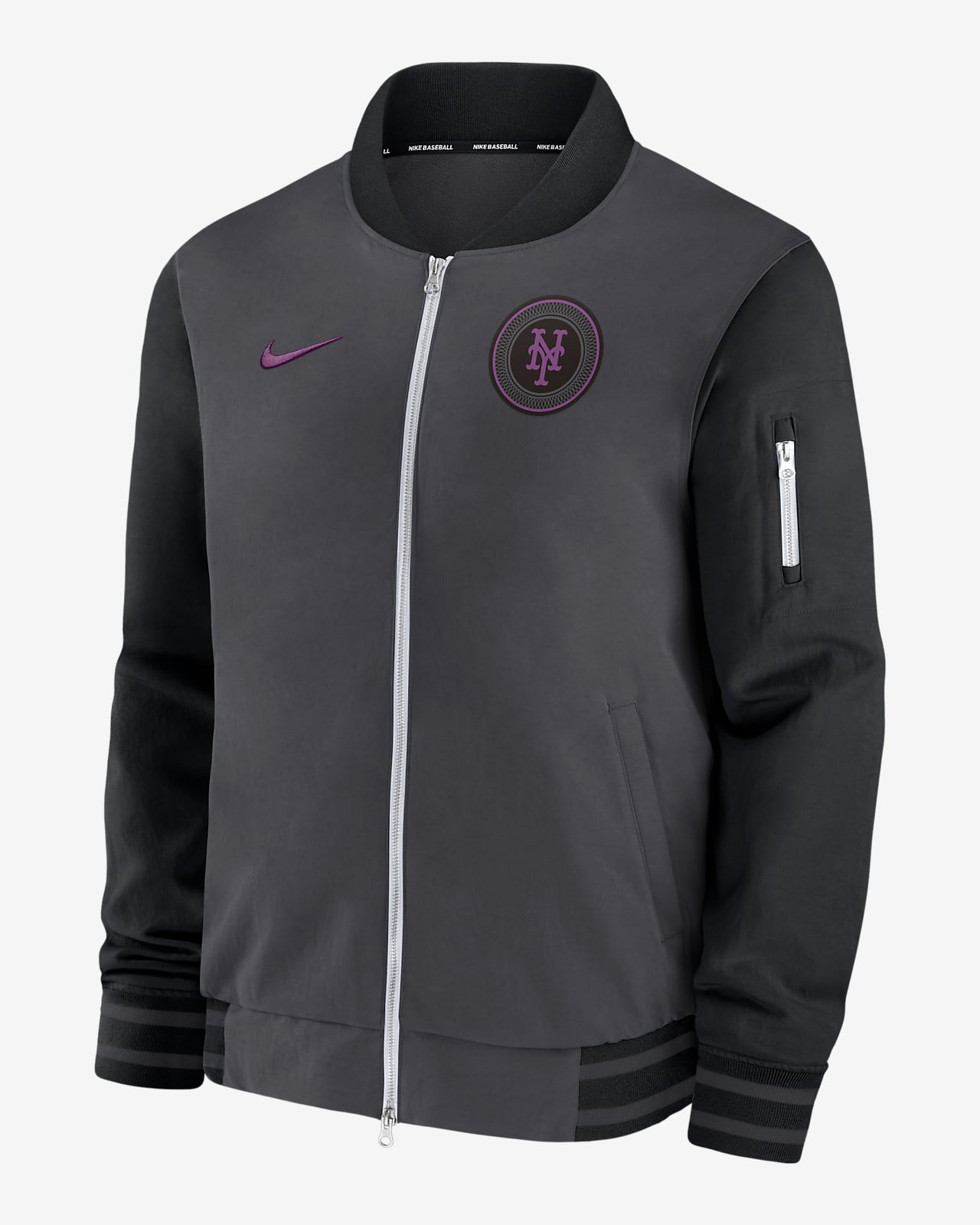 New York Mets Authentic Collection City Connect Game Time Men's Nike MLB Full-Zip Bomber Jacket