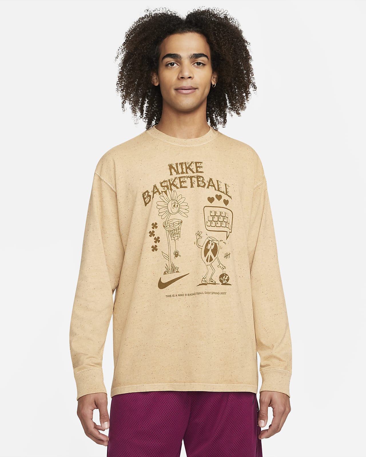 Tee-shirt de basketball à manches longues Nike pour Homme