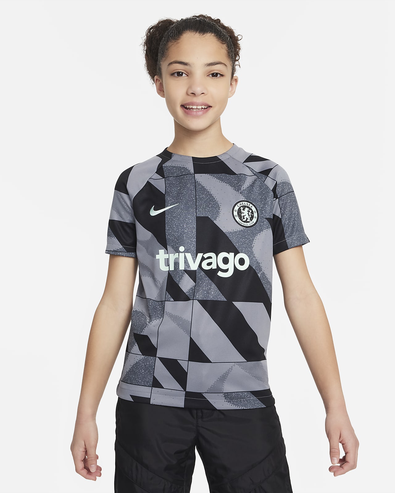 Chelsea FC Academy Pro Third Big Kids' Nike Dri-FIT Soccer Pre-Match Short-Sleeve Top