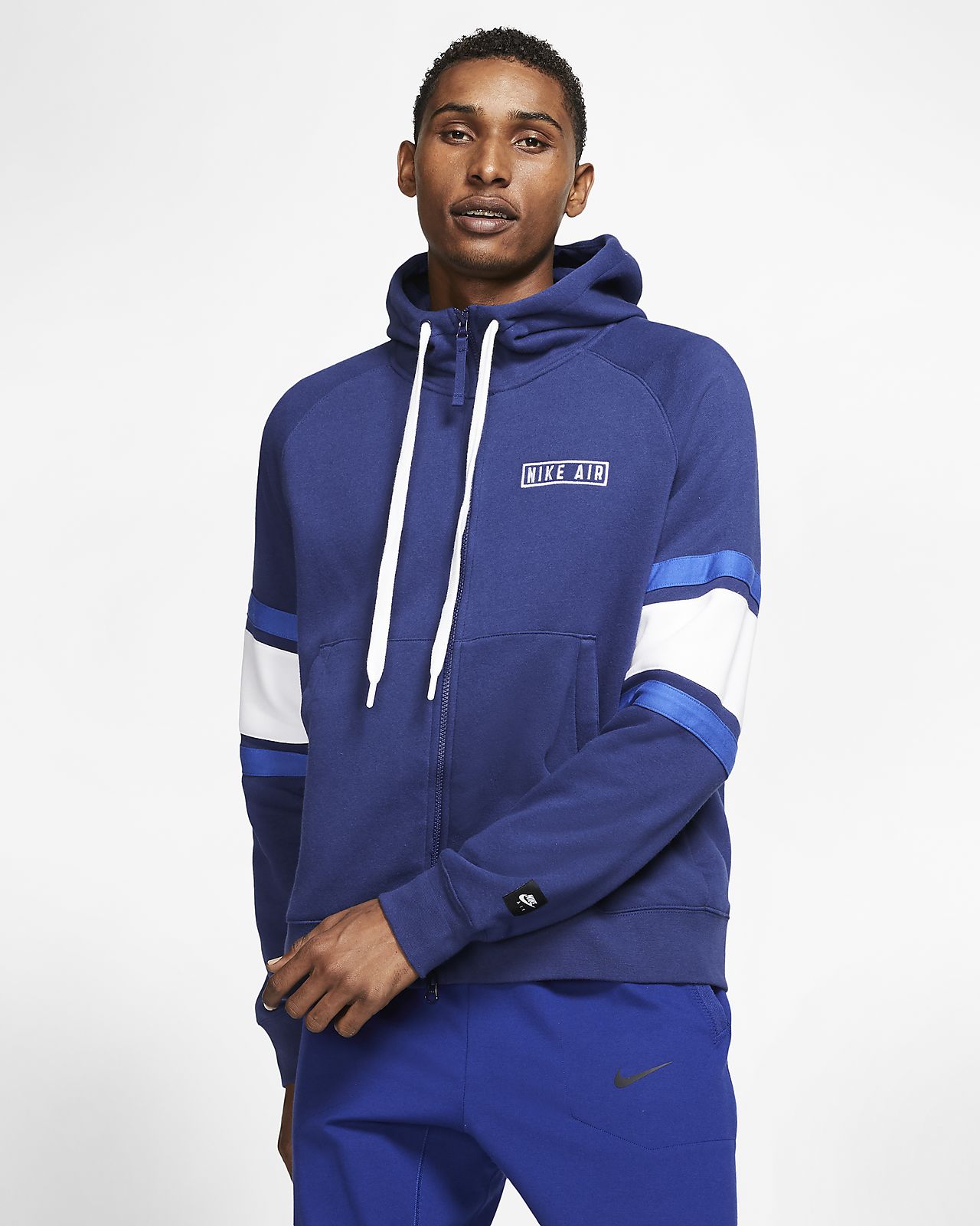 blue hoodie with zipper