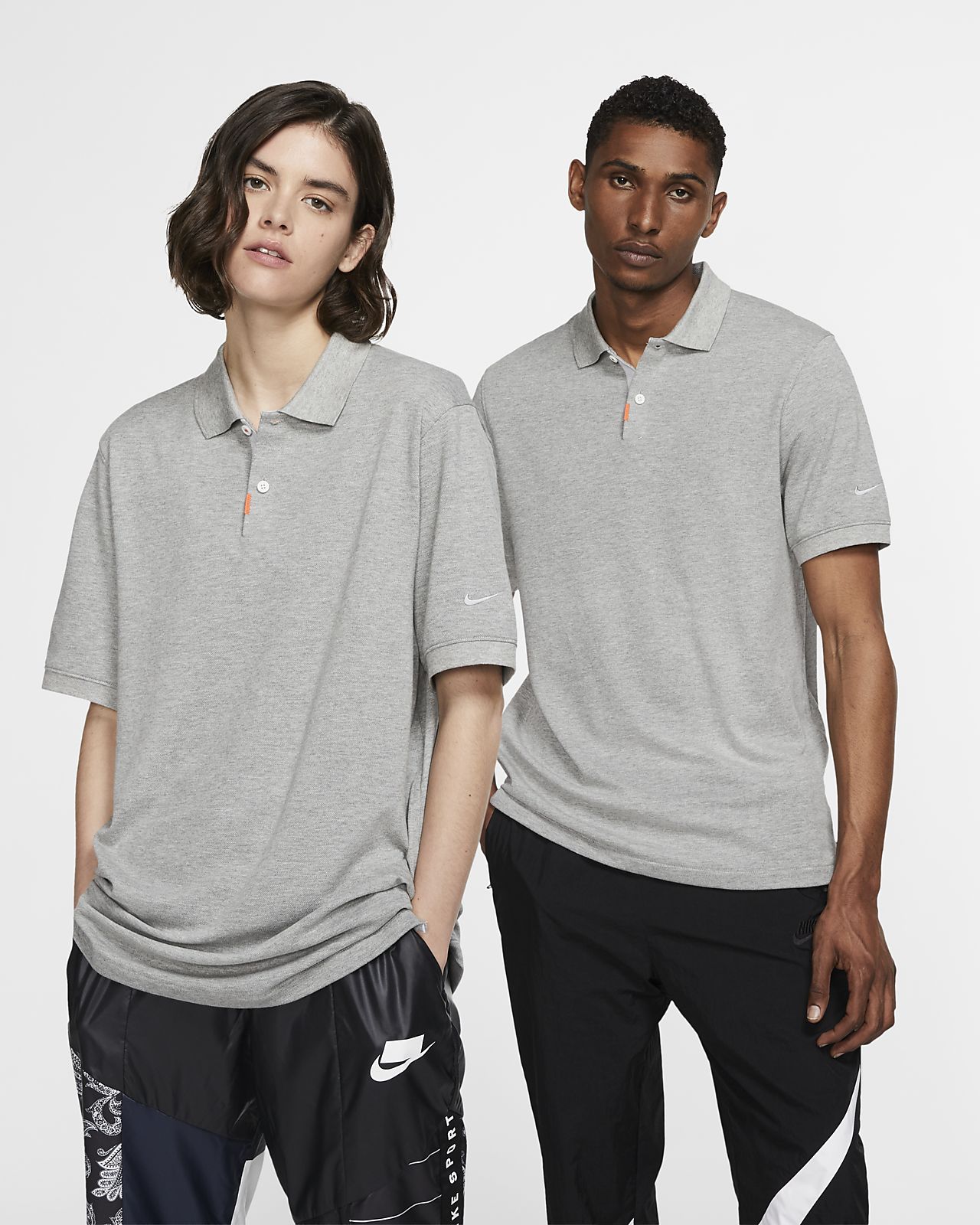 gray nike polo