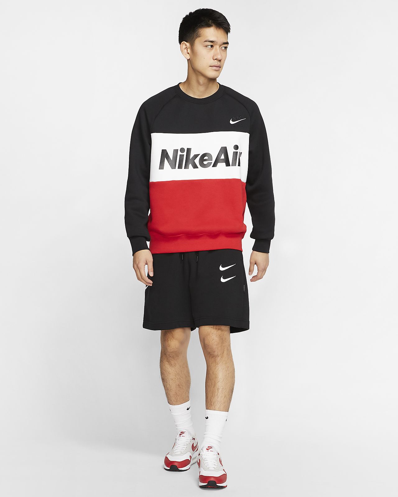 Nike Air kerek nyakkivágású, polár férfipulóver Nike Air kerek nyakkivágású, polár férfipulóver