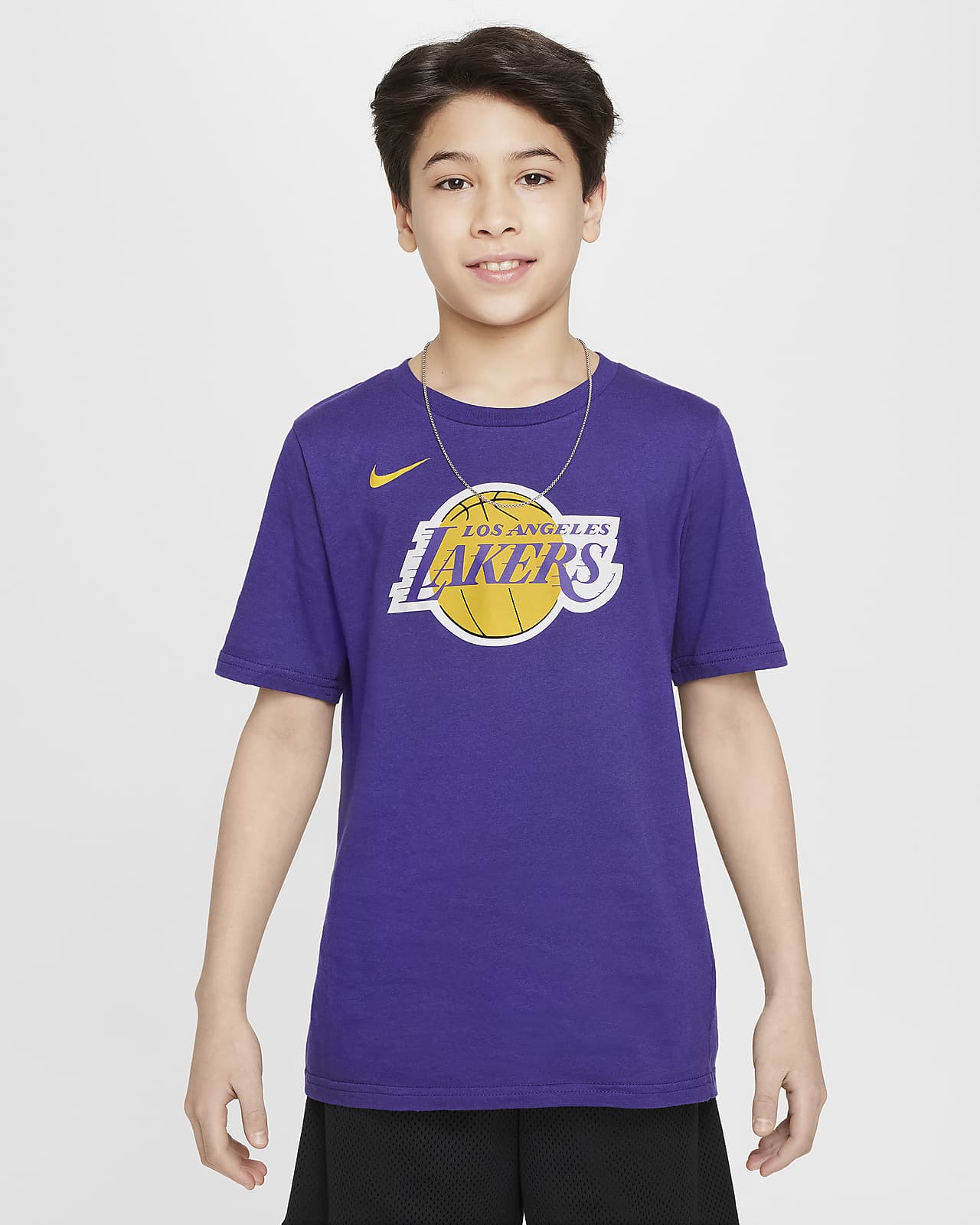 T-shirt NBA Nike com logótipo Los Angeles Lakers Essential Júnior (Rapaz)