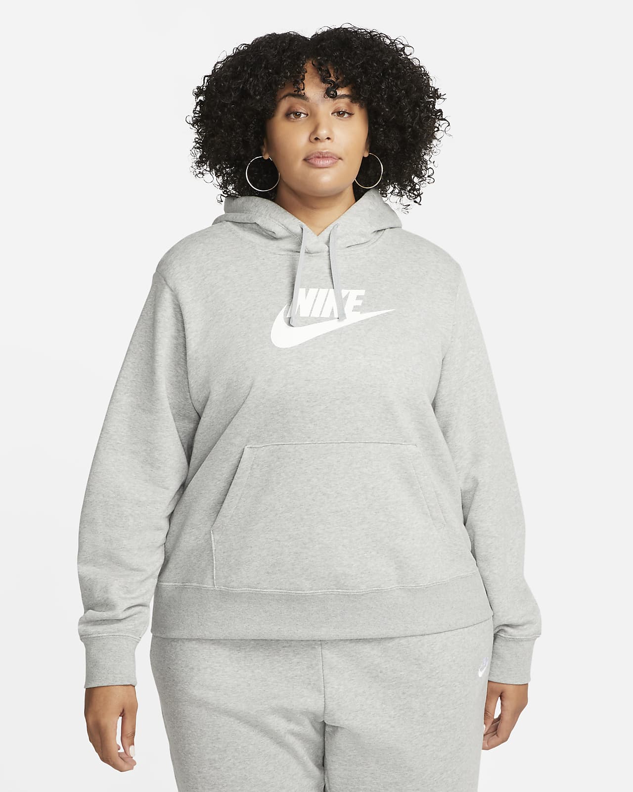 Sudadera con gorro sin cierre para mujer Nike Sportswear Club Fleece (talla grande)