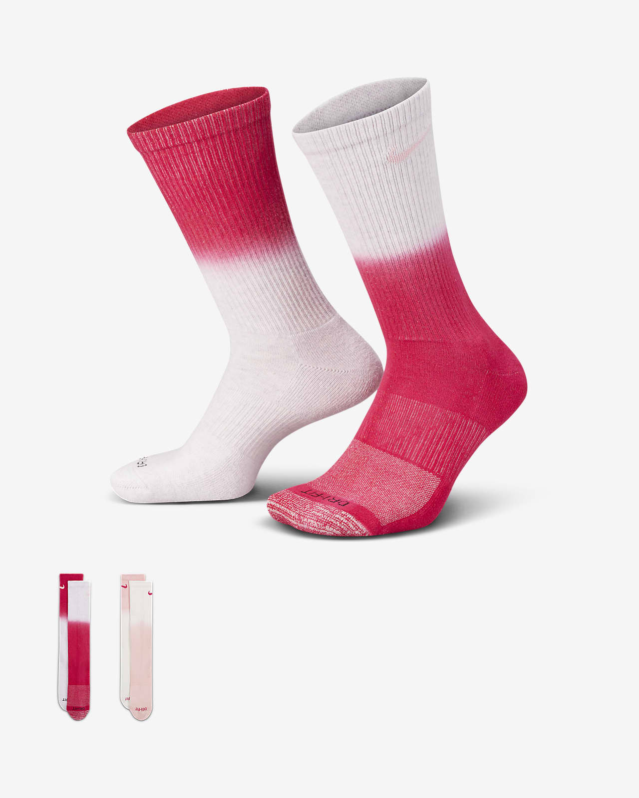 Κάλτσες μεσαίου ύψους με αντικραδασμική προστασία Nike Everyday Plus (δύο ζευγάρια)