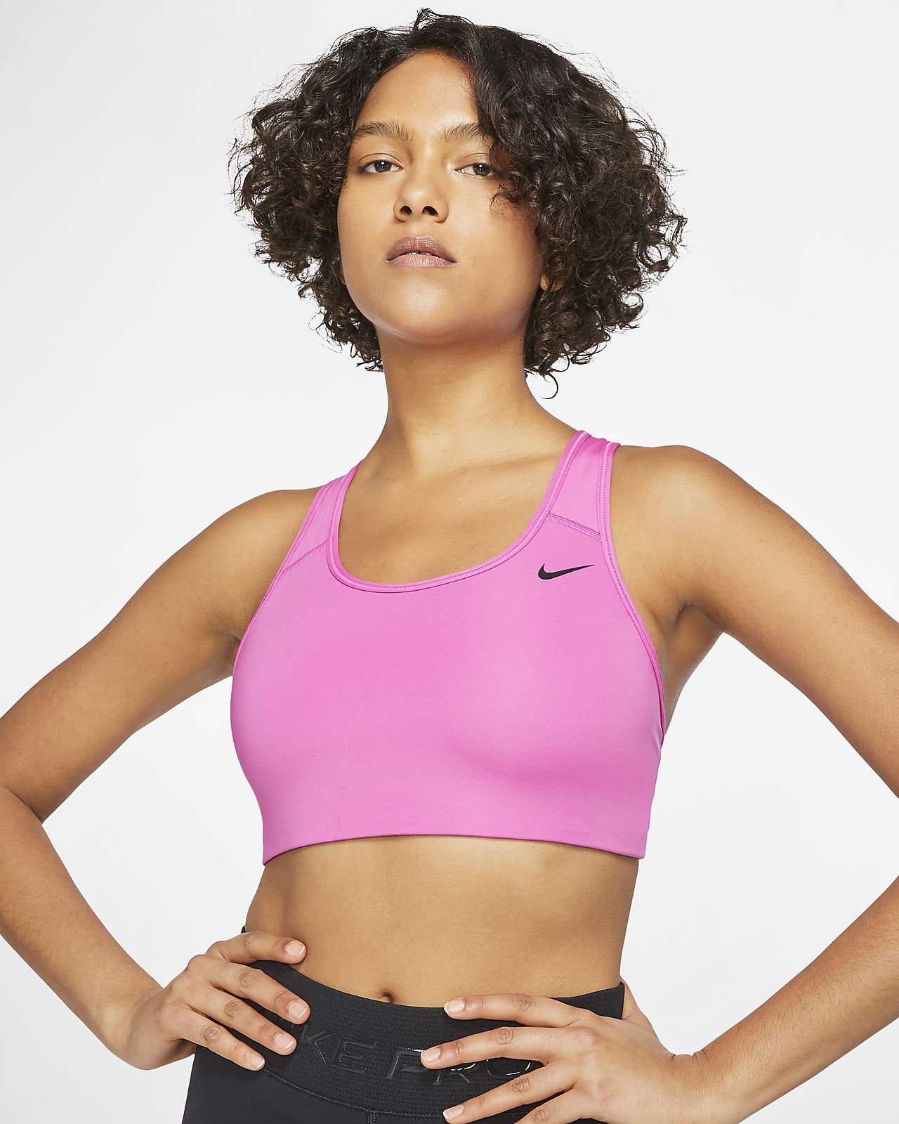 nike swoosh bra pink