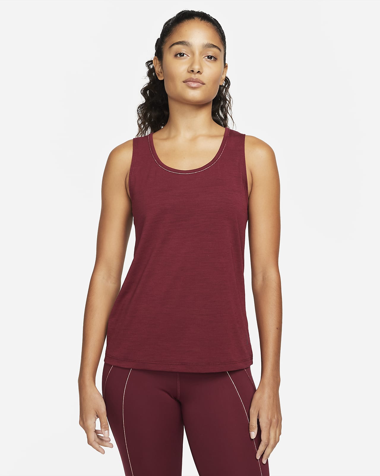 Camiseta de tirantes con ribete metálico para mujer Nike Yoga Dri-FIT