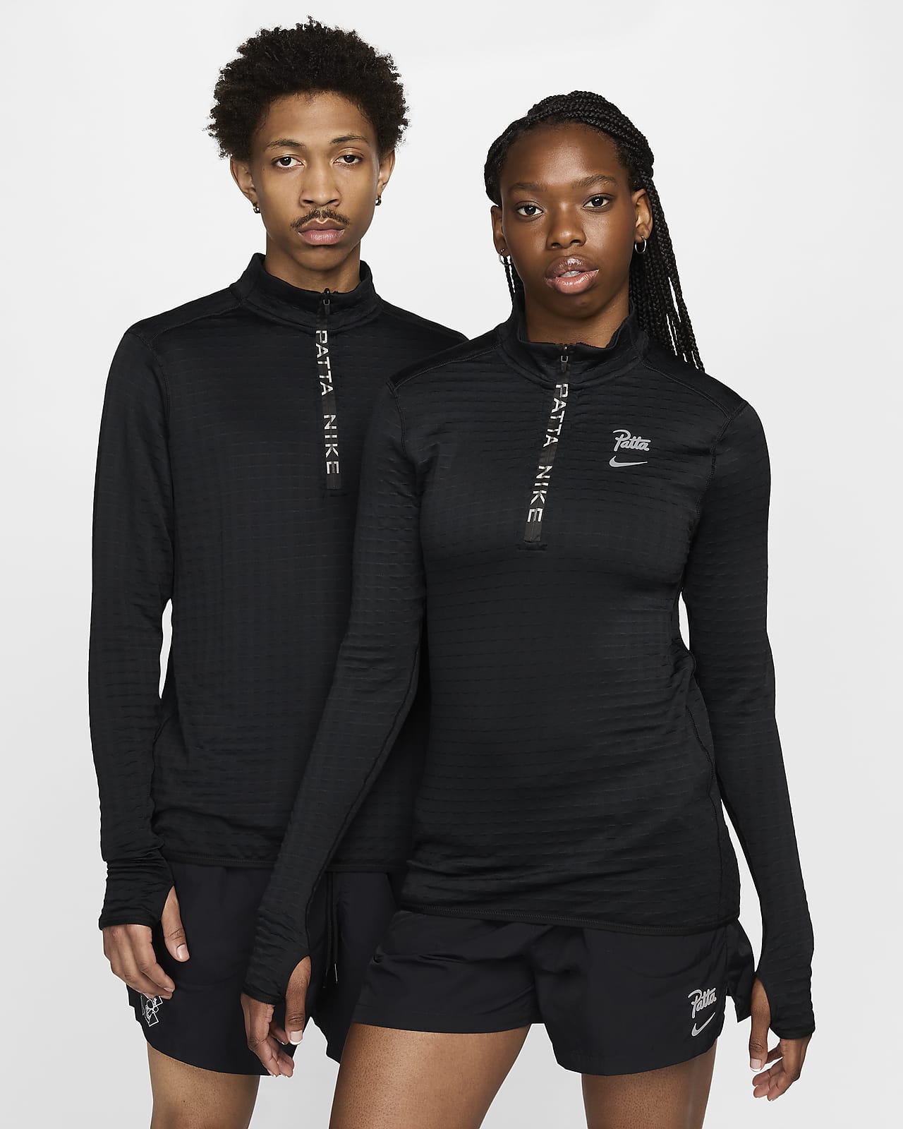 Langærmet Nike x Patta Running Team-trøje med 1/2 lynlås