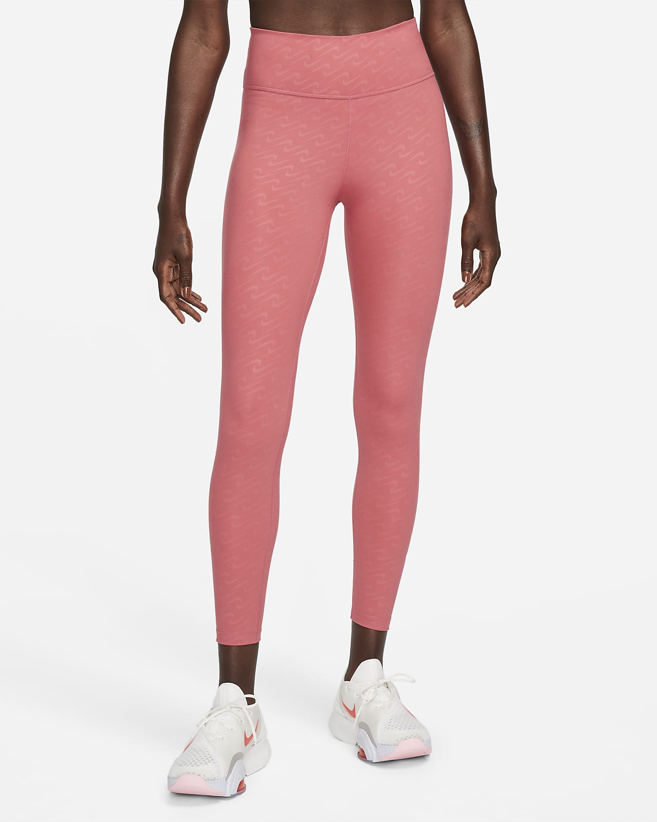 Mönstrade leggings i 7/8-längd med mellanhög midja Nike Dri-FIT One Icon Clash för kvinnor