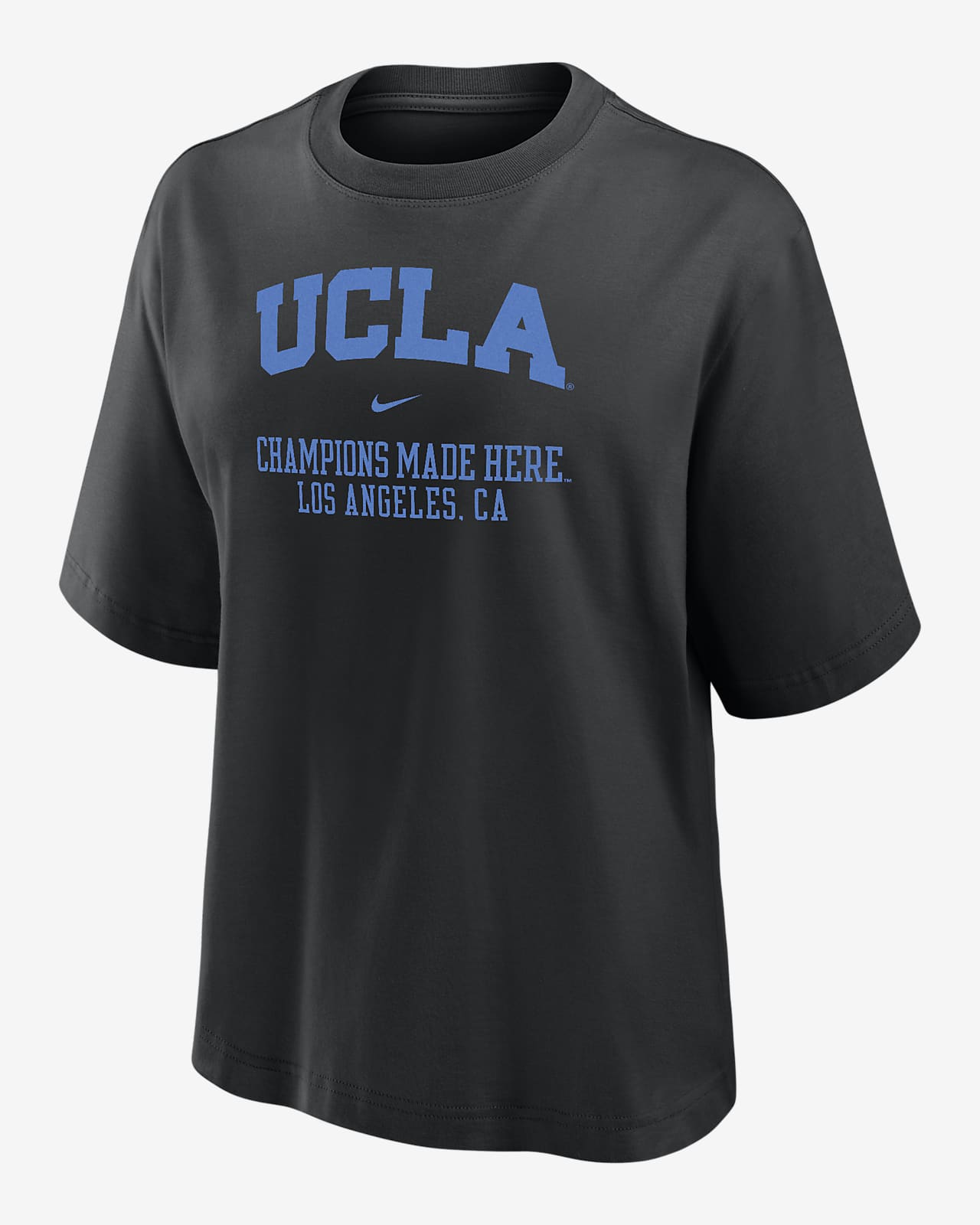 Playera de corte cuadrado universitaria Nike para mujer UCLA