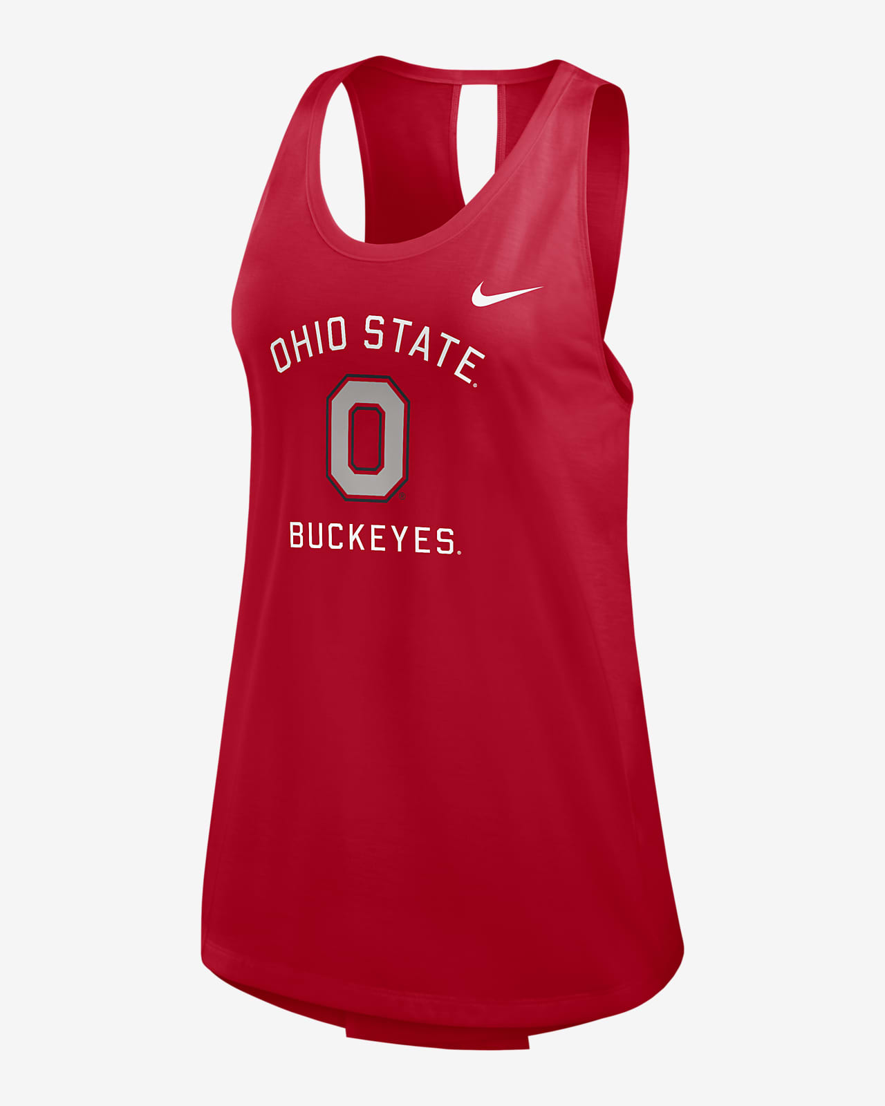 Camiseta de tirantes universitaria Nike para mujer Ohio State Buckeyes Primetime