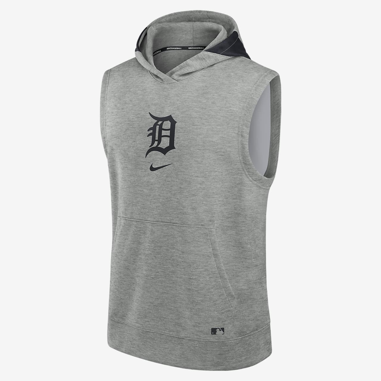 Sudadera con gorro sin cierre ni mangas Nike Dri-FIT de la MLB para hombre Detroit Tigers Authentic Collection Early Work