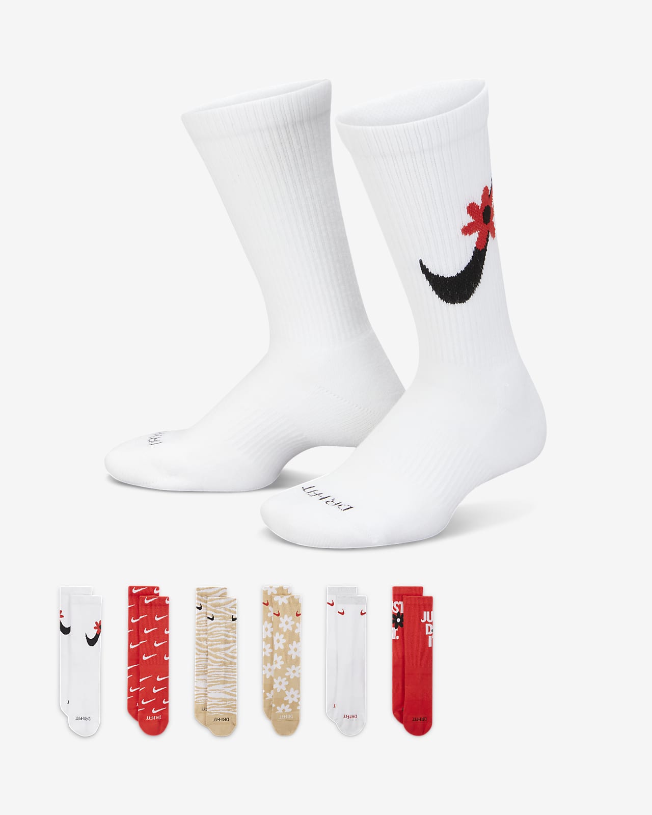 Nike Everyday Plus Cushioned Crew Çocuk Çorapları (6 Çift)