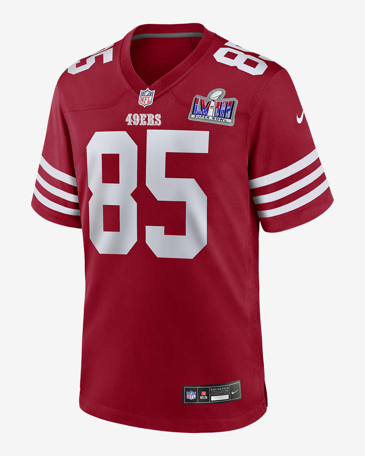 Jersey Nike de la NFL Game para hombre George Kittle San Francisco 49ers Super Bowl LVIII