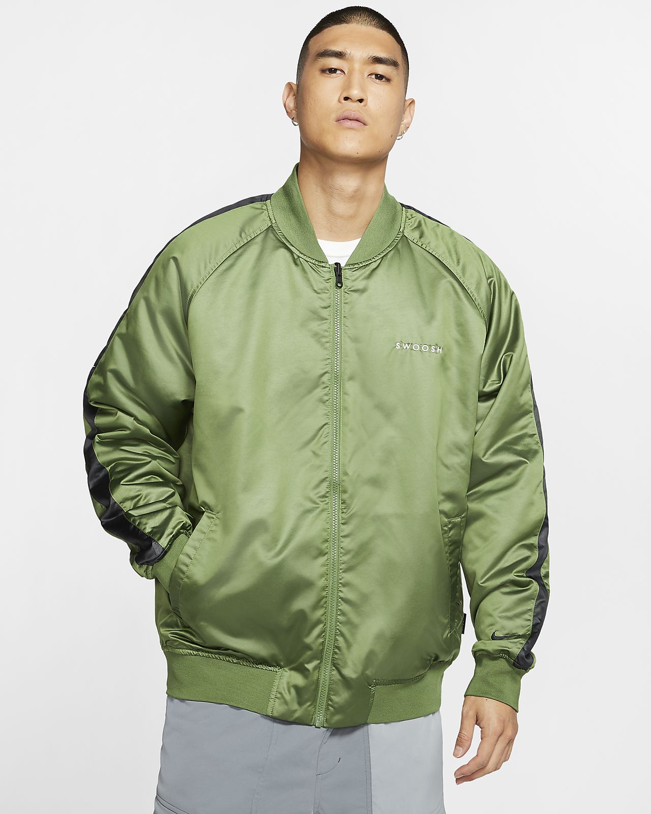 nike bomber jacket green