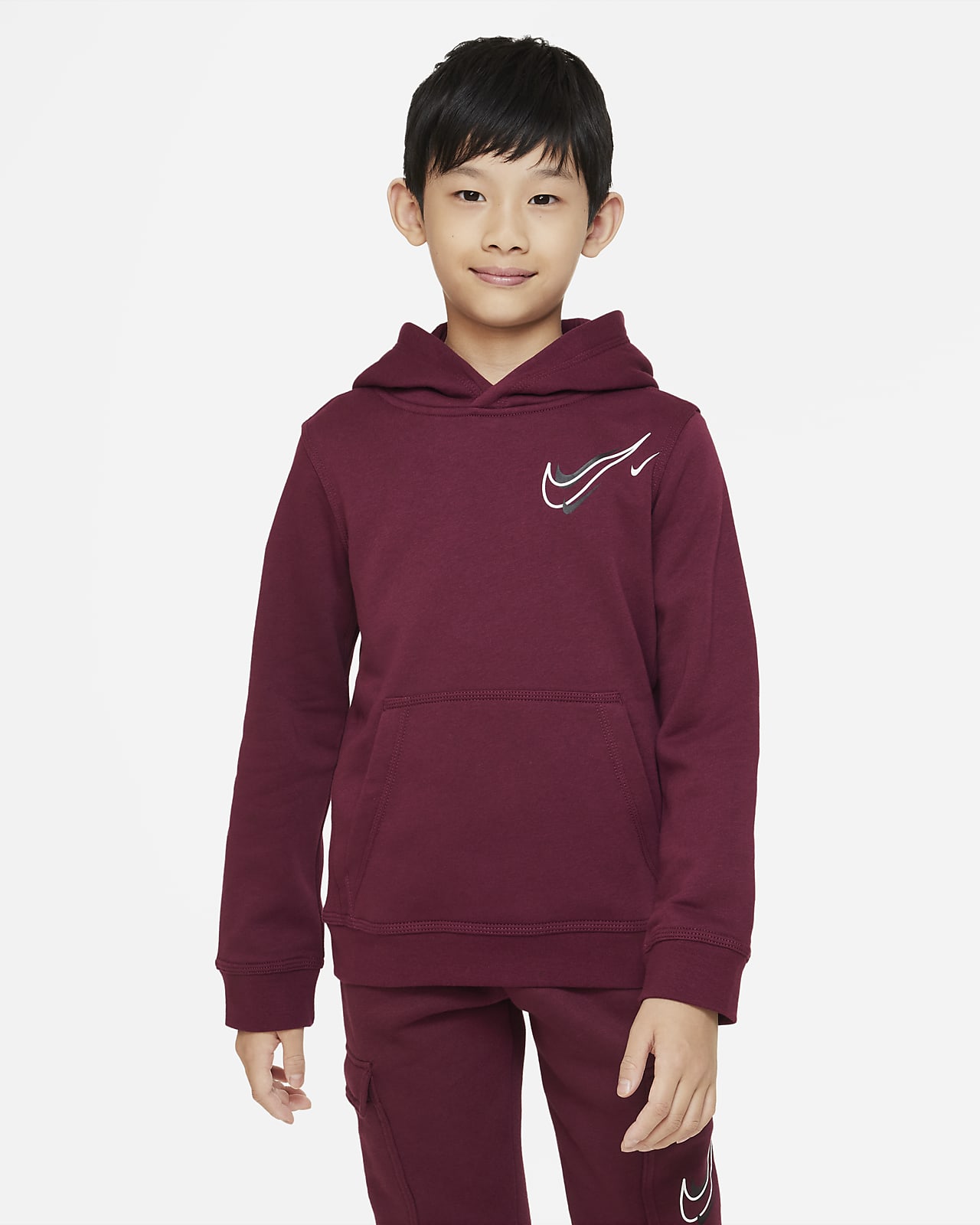 Dzianinowa bluza z kapturem dla dużych dzieci (chłopców) Nike Sportswear